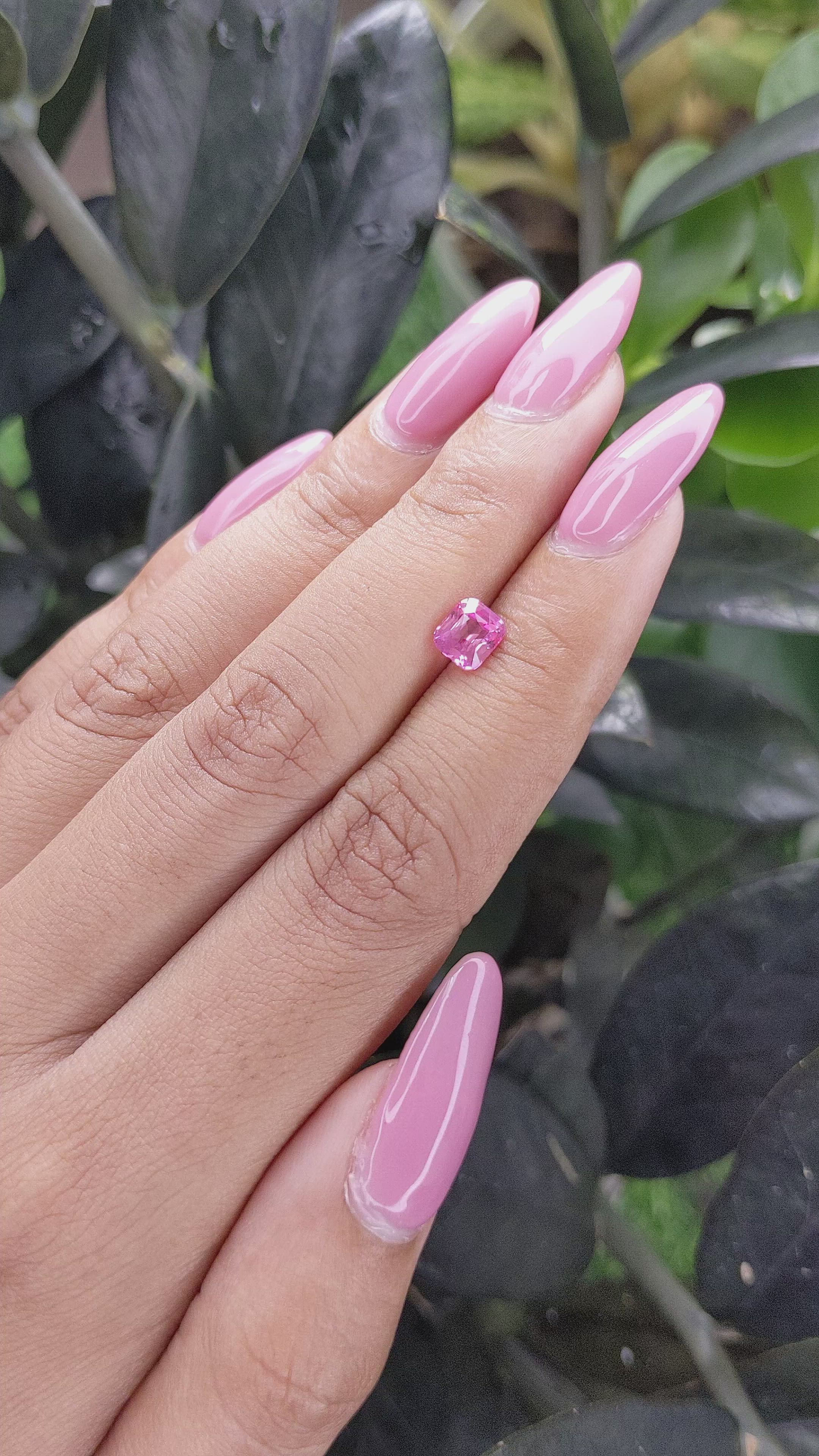 1.10 Ct. Pink Sapphire from Madagascar Size Video