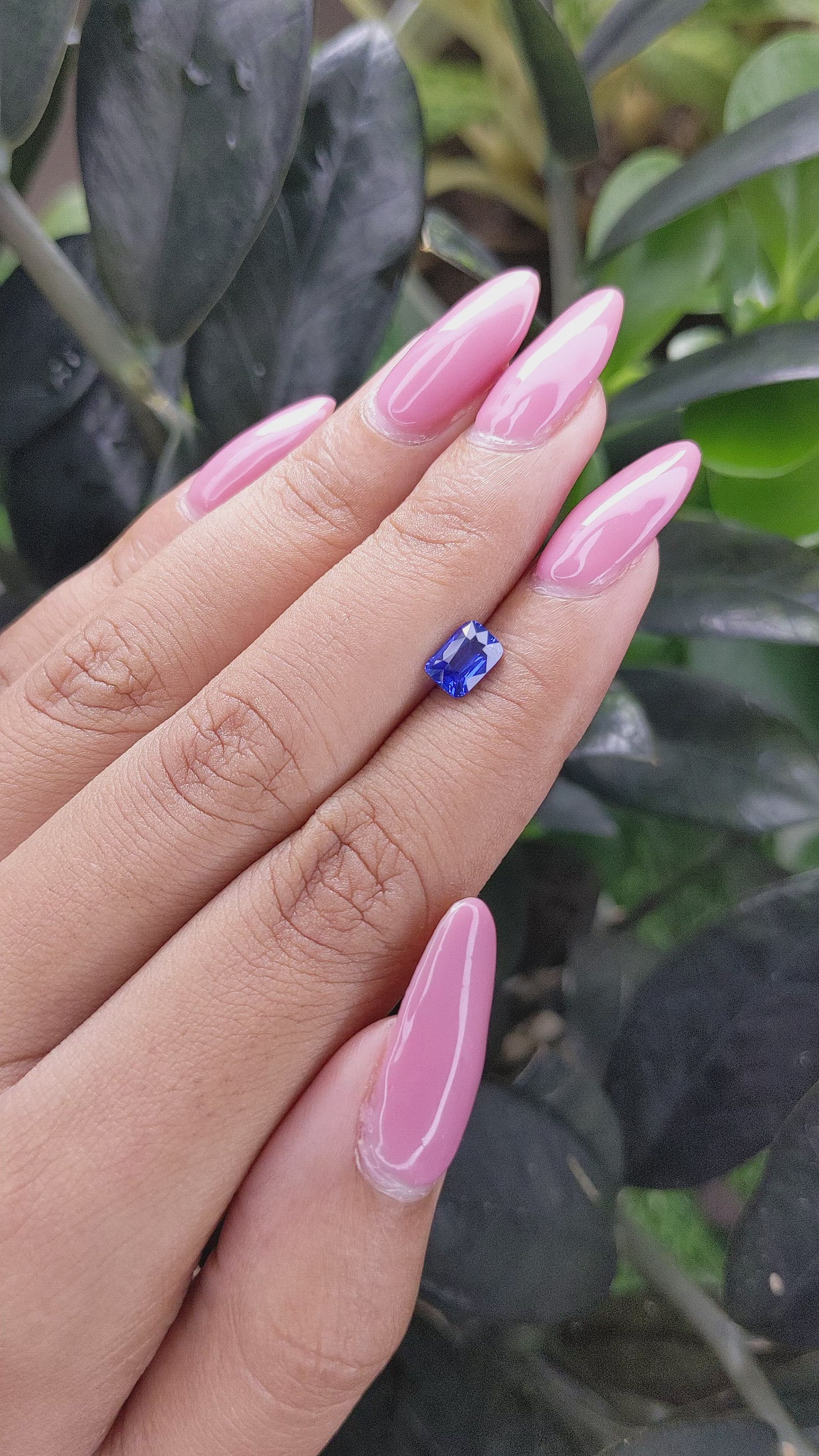 1.03 Ct. Blue Sapphire from Madagascar Size Video