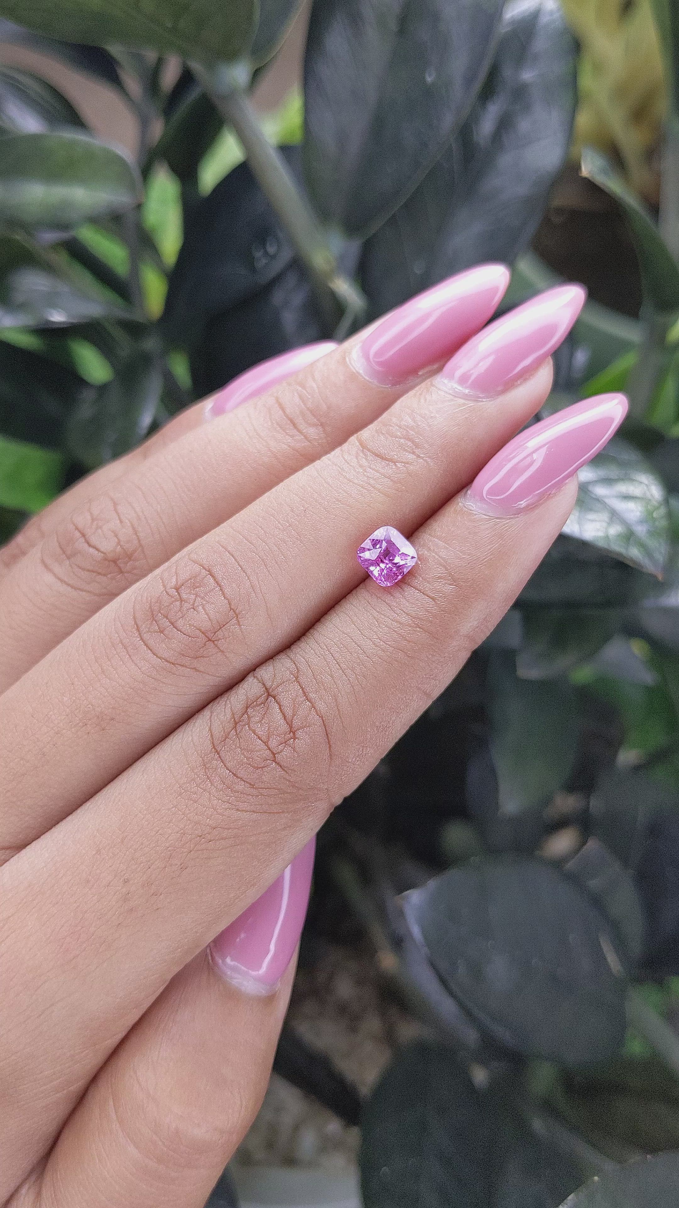 1.20 Ct. Purplish Pink Sapphire from Madagascar Size Video