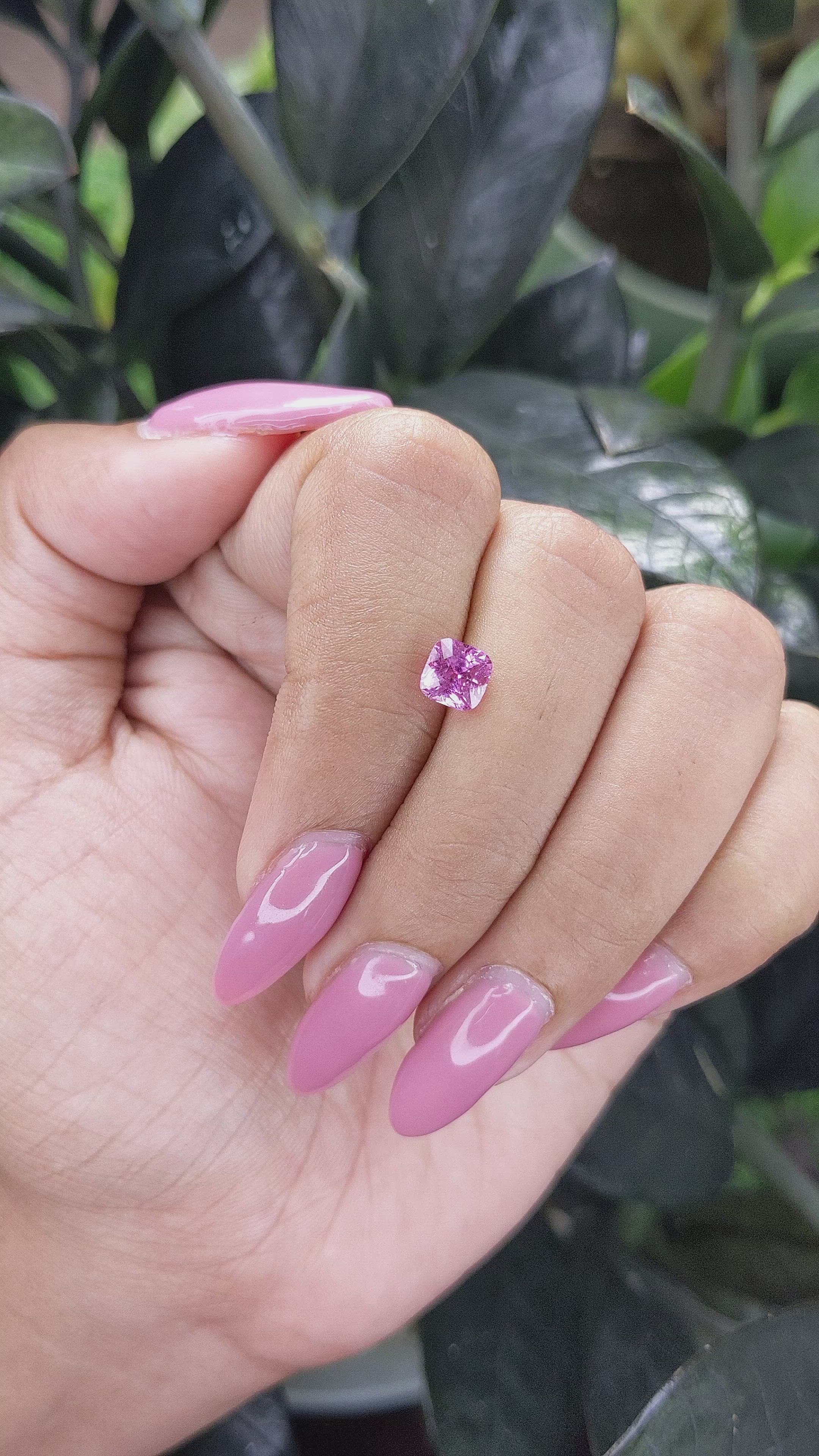 1.20 Ct. Purplish Pink Sapphire from Madagascar Size Video