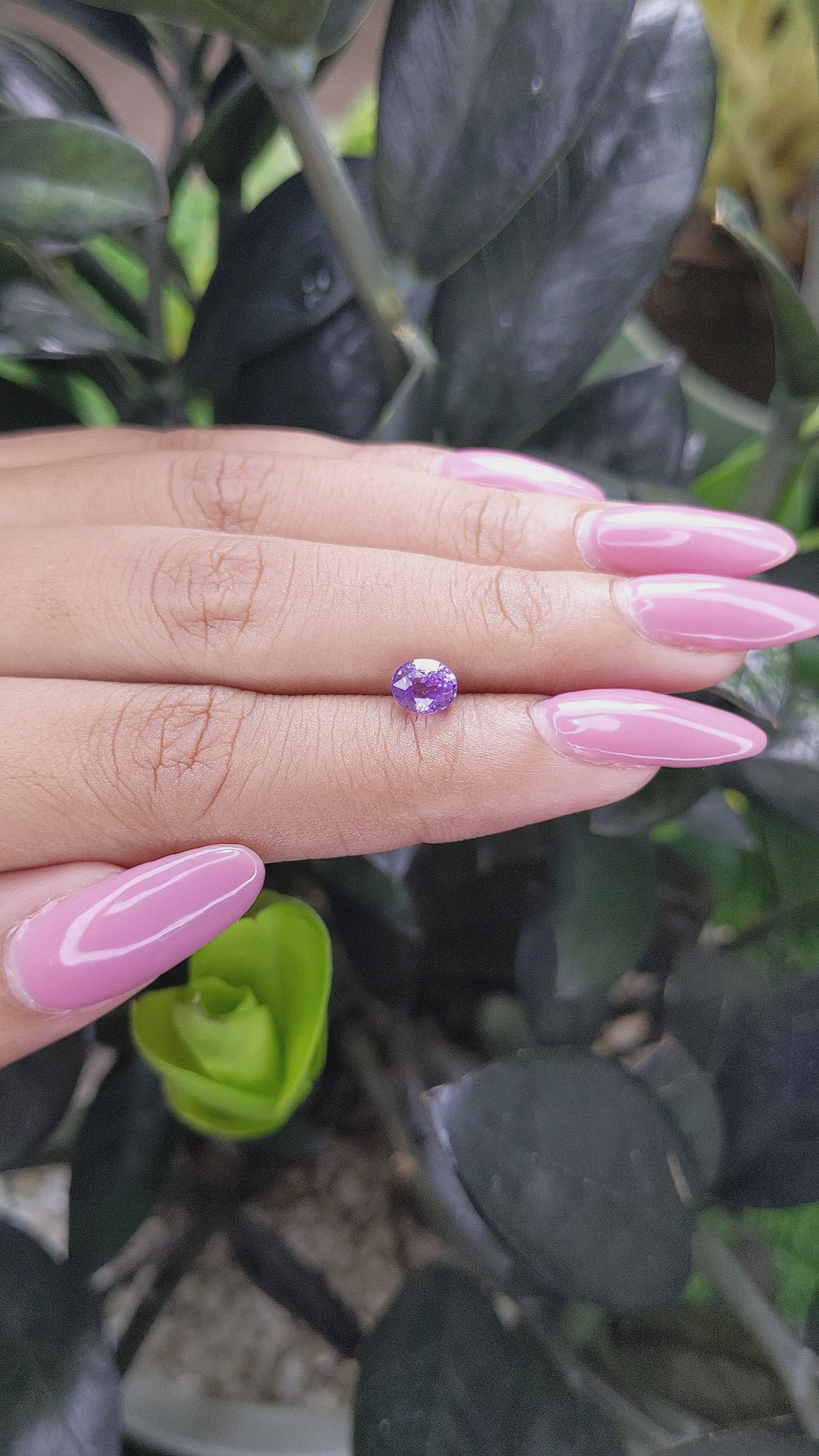 1.02 Ct. Purple Sapphire from Madagascar Size Video