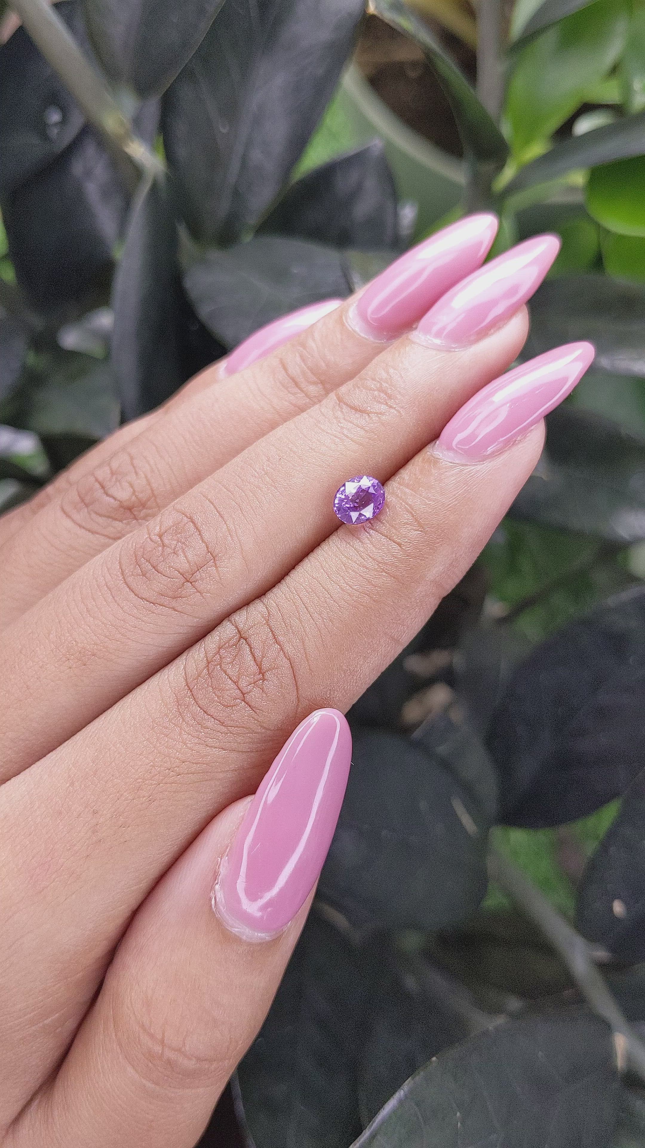 1.02 Ct. Purple Sapphire from Madagascar Size Video