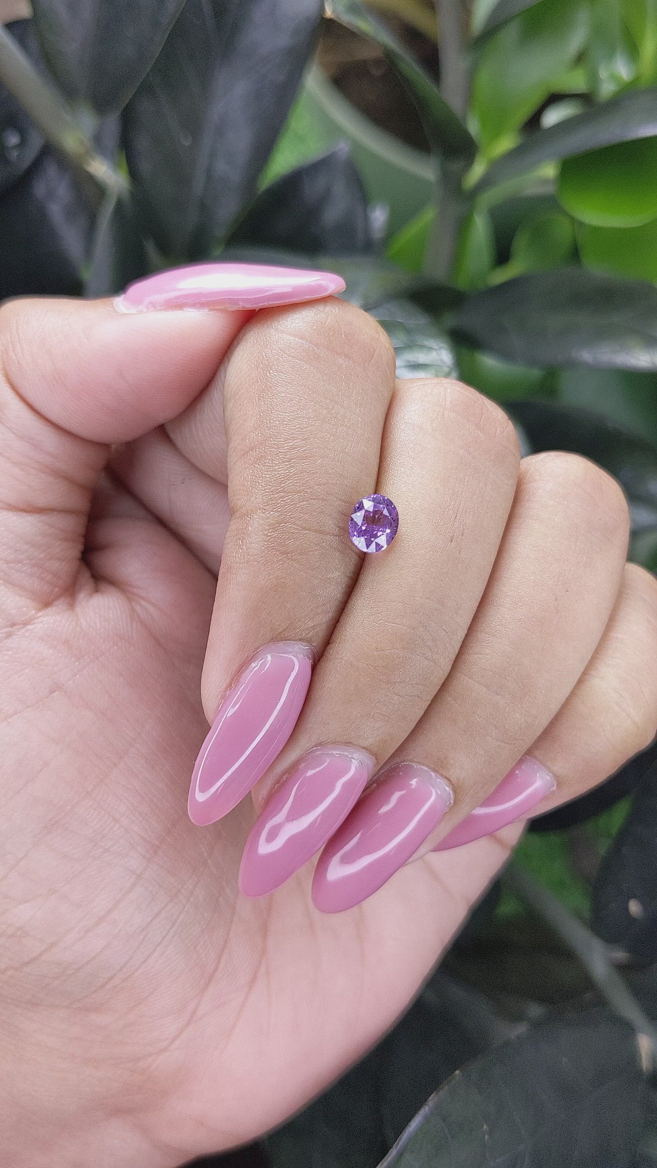 1.02 Ct. Purple Sapphire from Madagascar Size Video