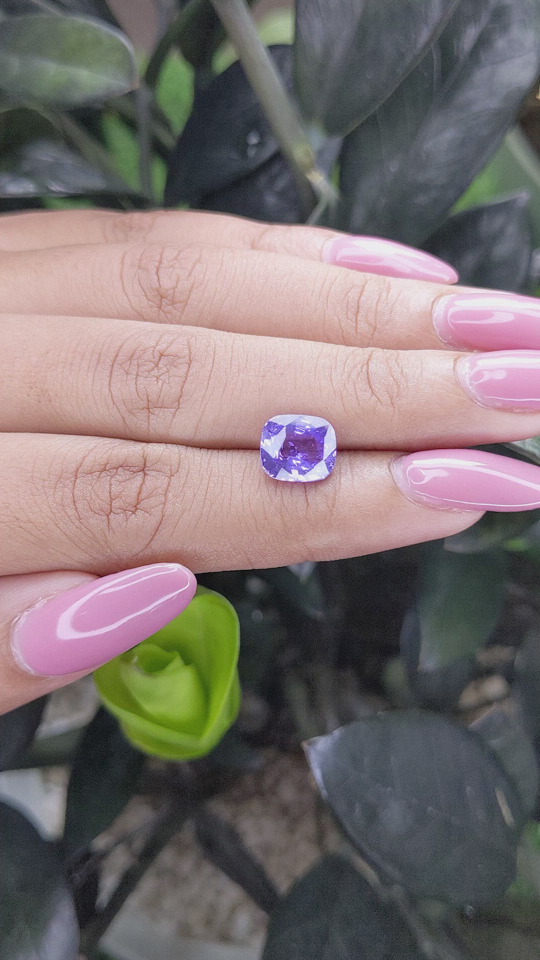 3.04 Ct. Bluish Purple Sapphire from Madagascar Size Video