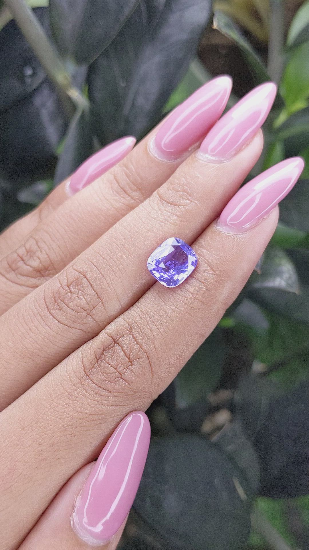 3.04 Ct. Bluish Purple Sapphire from Madagascar Size Video
