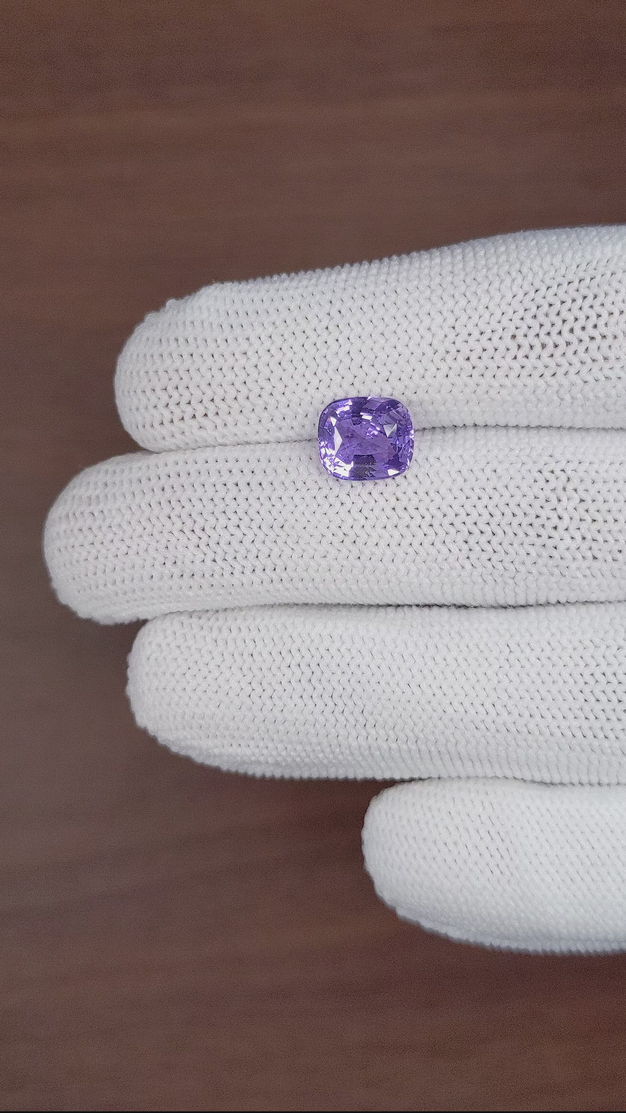3.04 Ct. Bluish Purple Sapphire from Madagascar Size Video