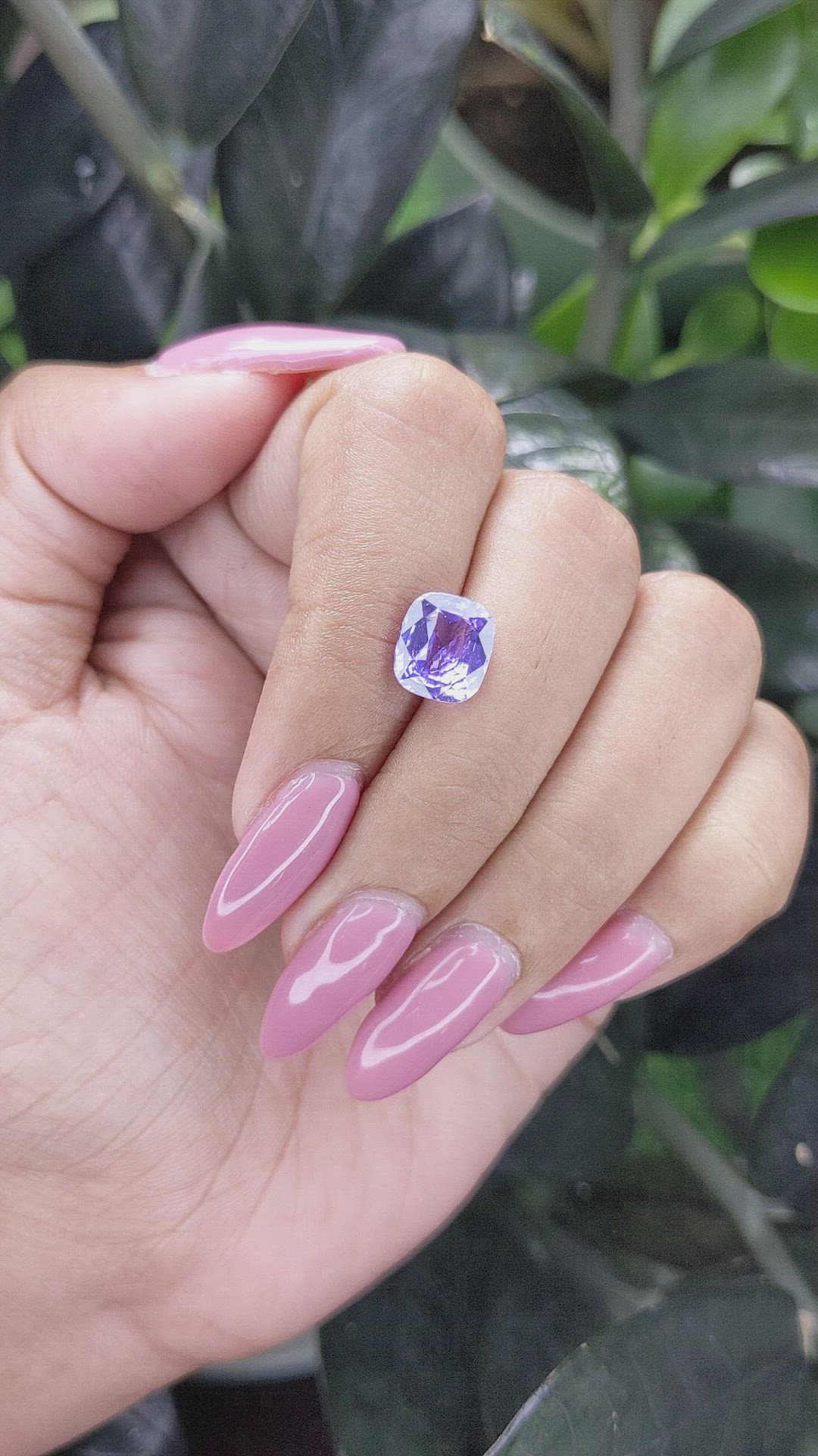 3.04 Ct. Bluish Purple Sapphire from Madagascar Size Video