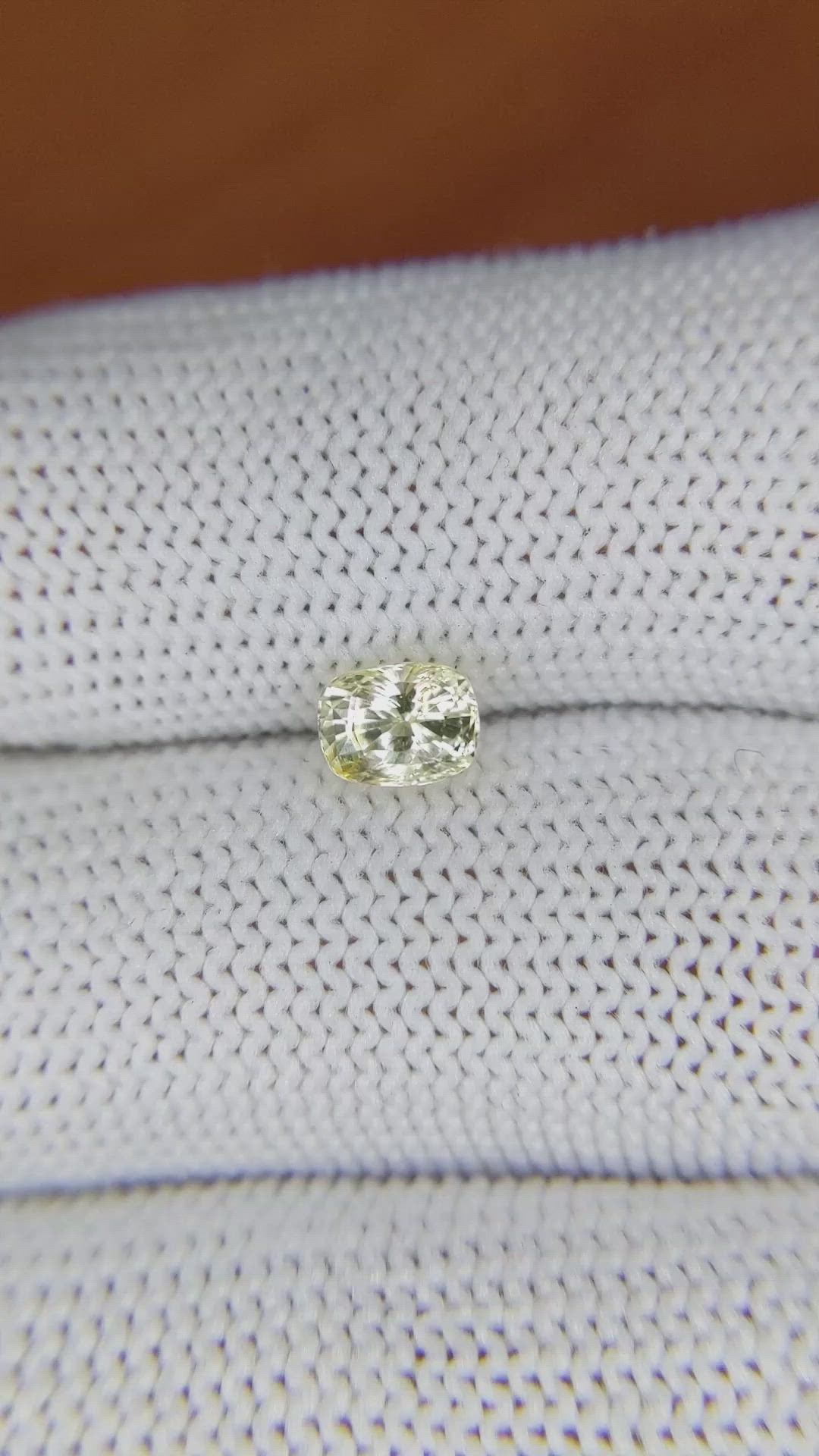 0.99 Ct. Yellow Sapphire from Ceylon (Sri Lanka) Size Video