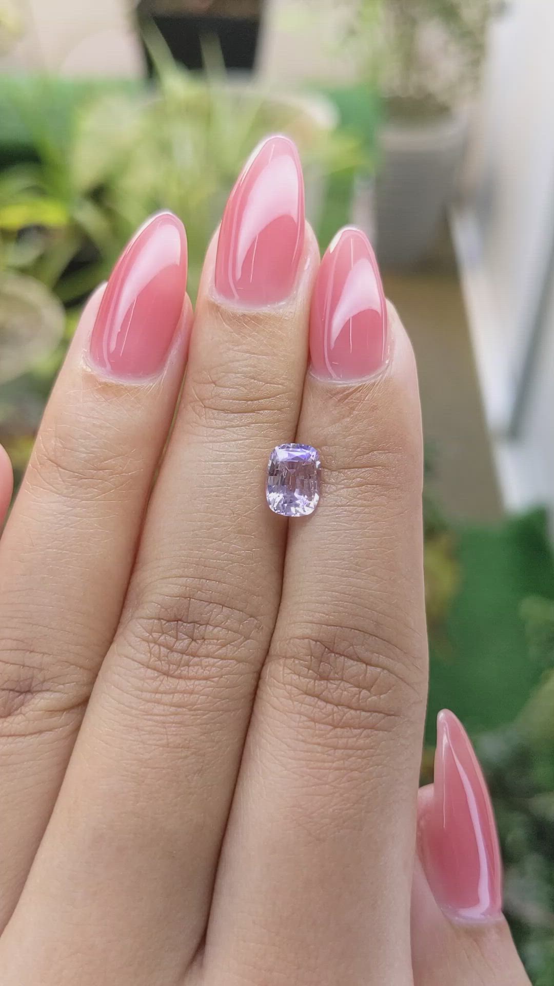 1.47 Ct. Pinkish Purple Sapphire from Ceylon (Sri Lanka) Size Video