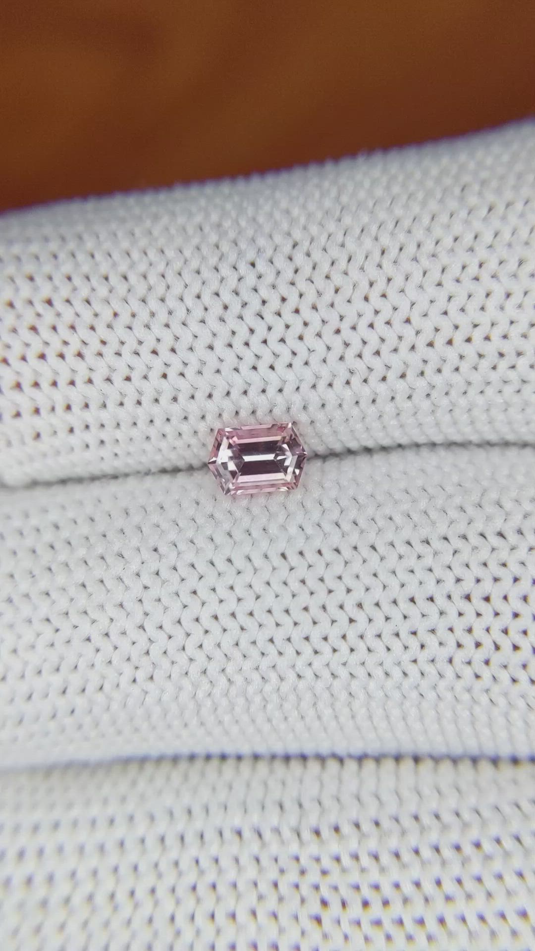 0.56 Ct. Peach Sapphire from Ceylon (Sri Lanka) Size Video