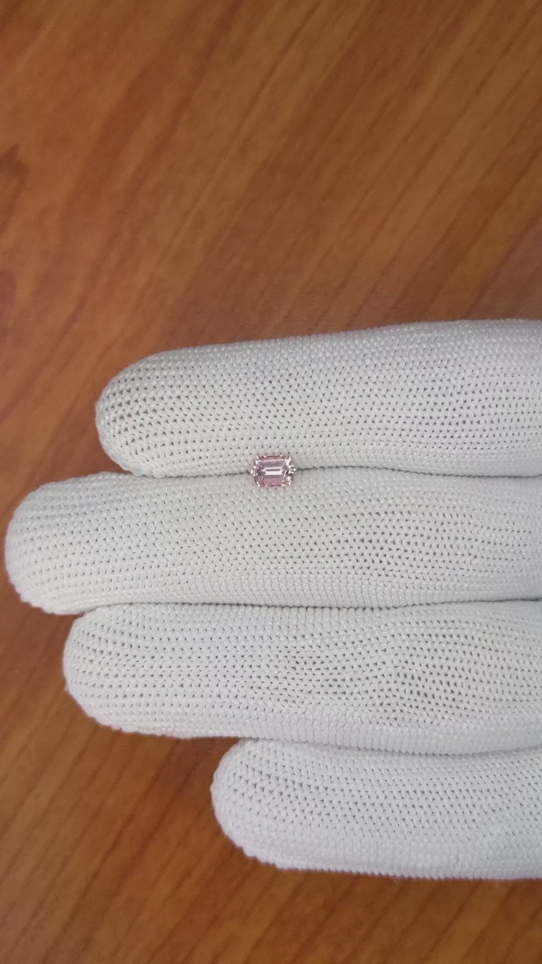 0.56 Ct. Peach Sapphire from Ceylon (Sri Lanka) Size Video