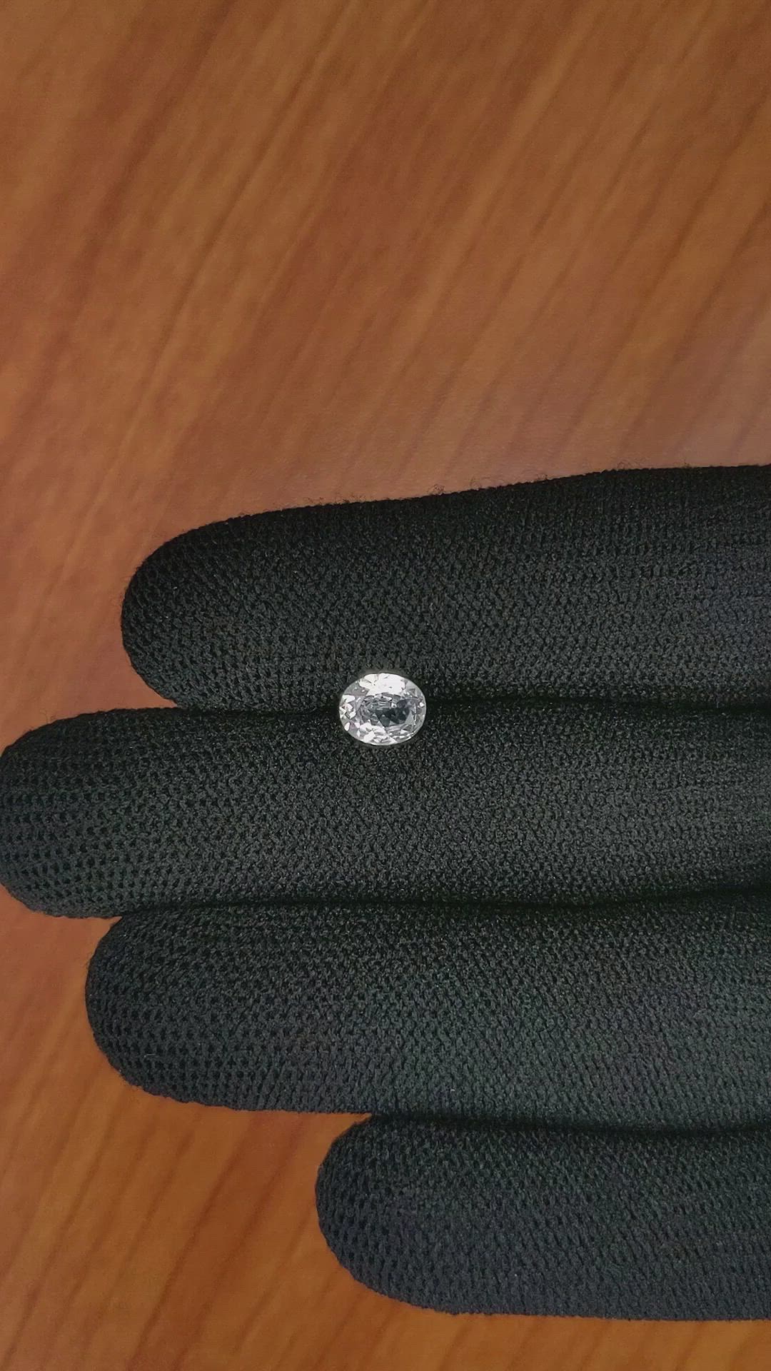 0.71 Ct. White Sapphire from Ceylon (Sri Lanka) Size Video