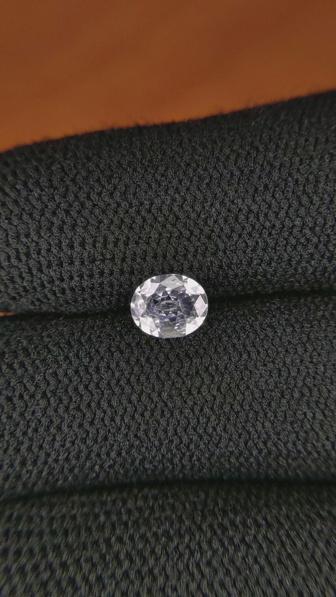 0.71 Ct. White Sapphire from Ceylon (Sri Lanka) Size Video