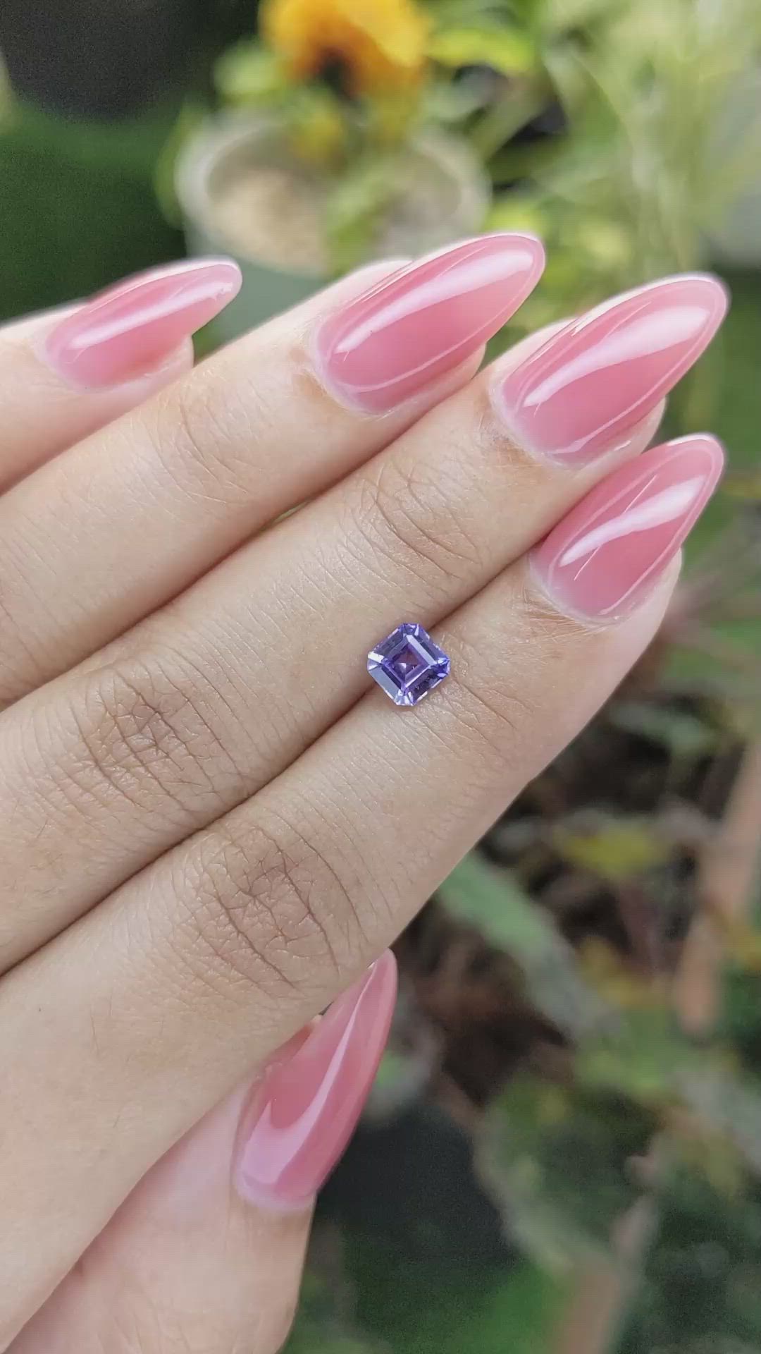 0.79 Ct. Violet Sapphire from Ceylon (Sri Lanka) Size Video