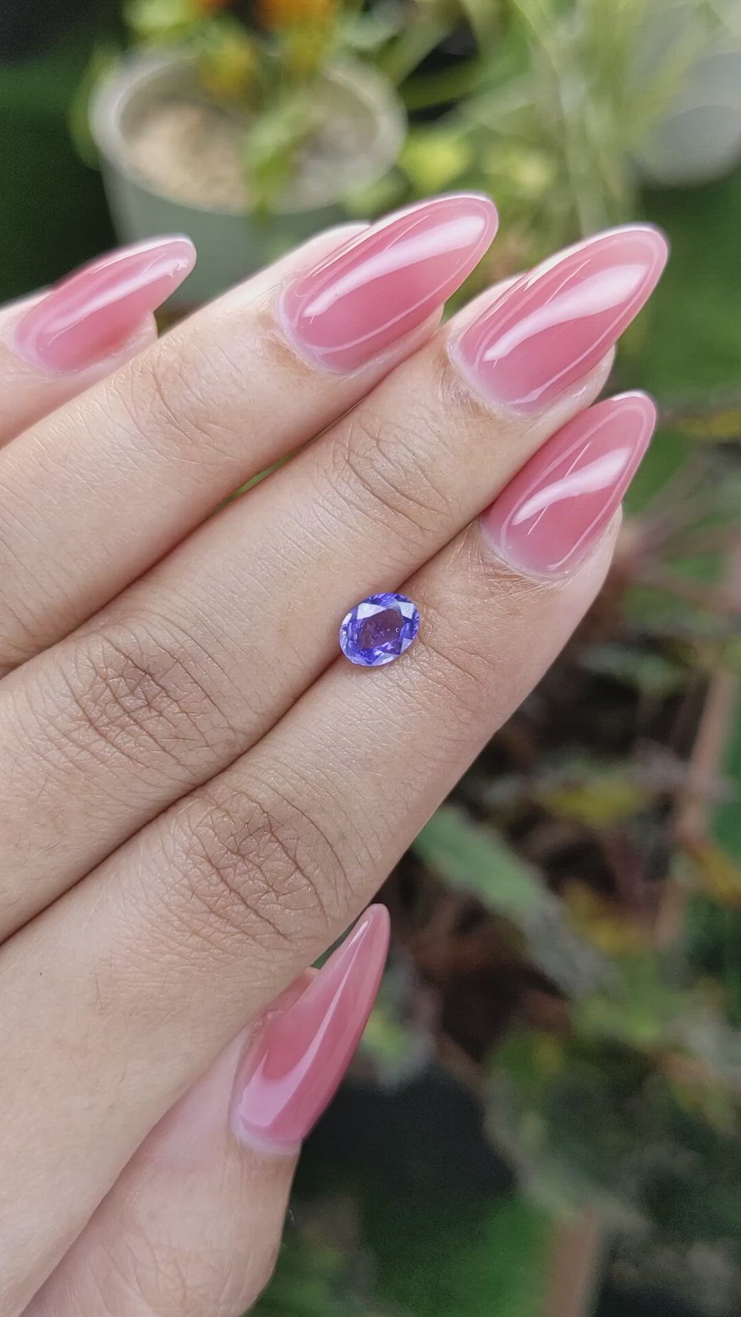 0.87 Ct. Violet Sapphire from Ceylon (Sri Lanka) Size Video