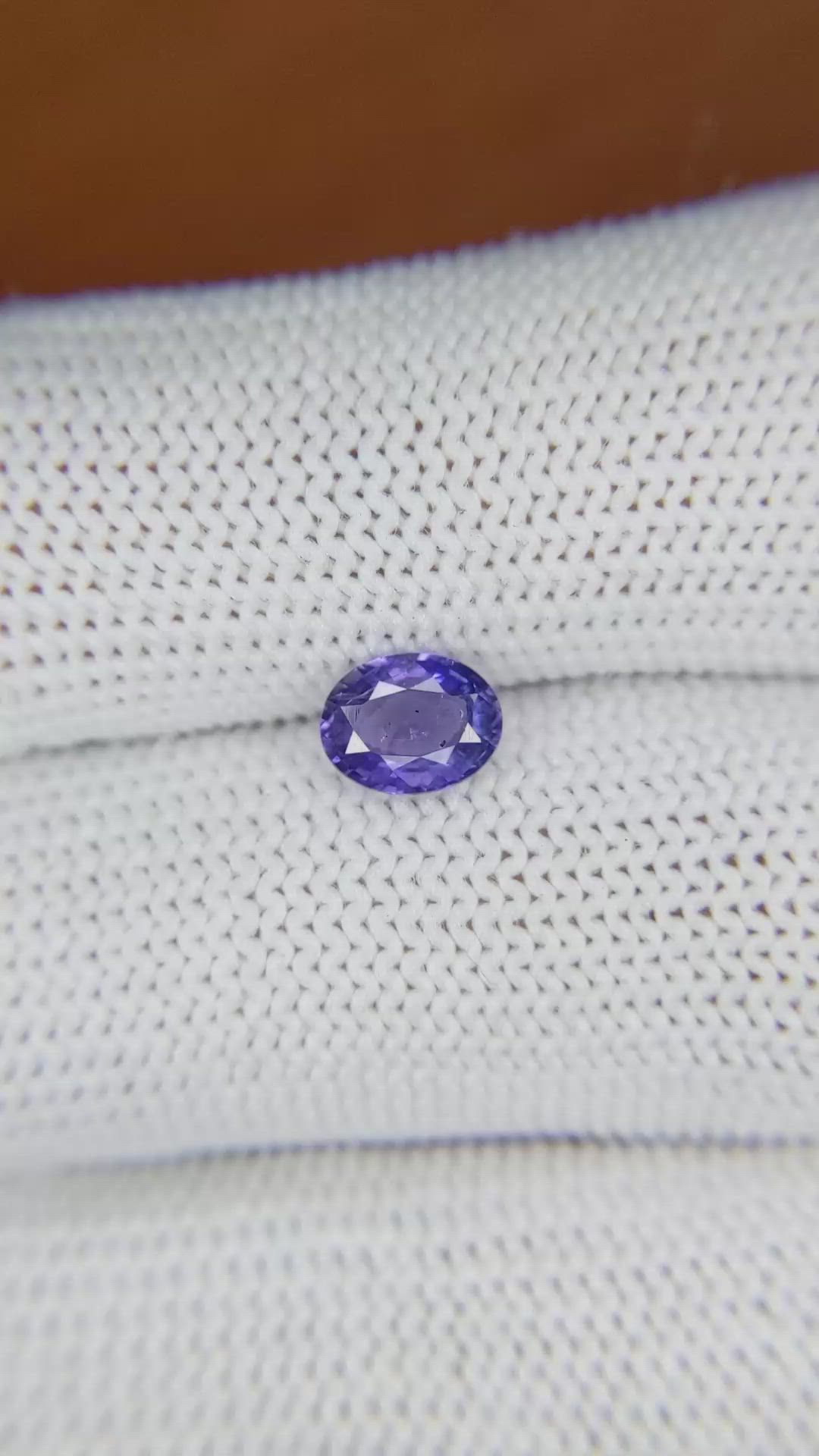 0.87 Ct. Violet Sapphire from Ceylon (Sri Lanka) Size Video