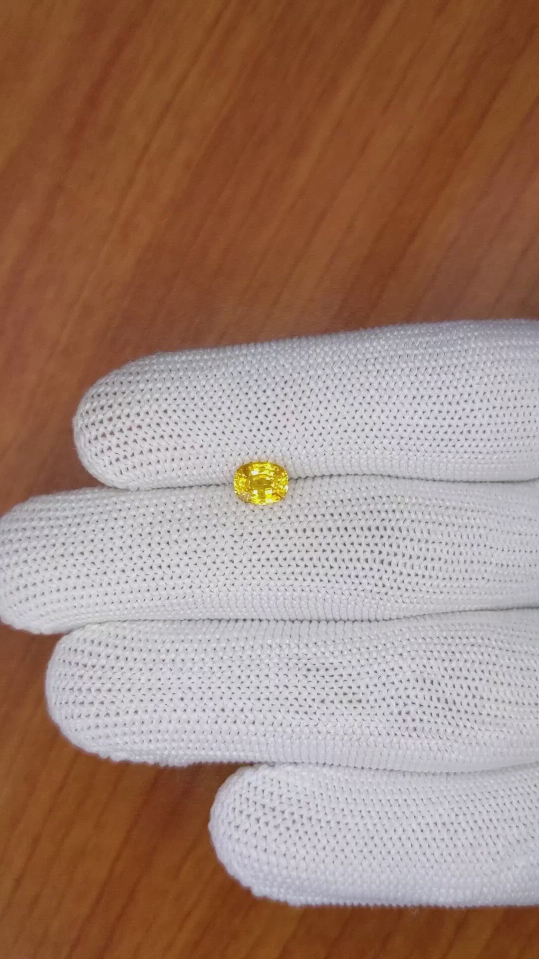 0.83 Ct. Yellow Sapphire from Ceylon (Sri Lanka) Size Video