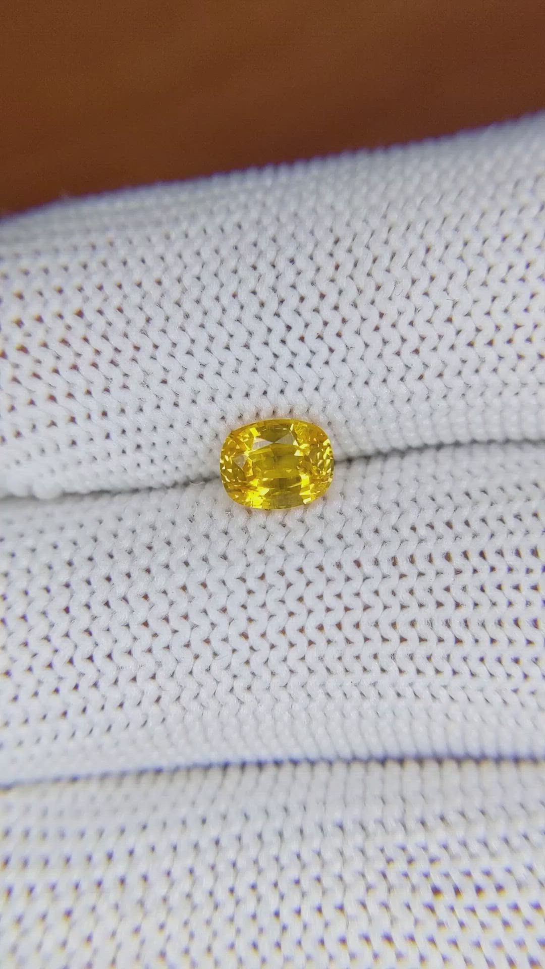 0.83 Ct. Yellow Sapphire from Ceylon (Sri Lanka) Size Video