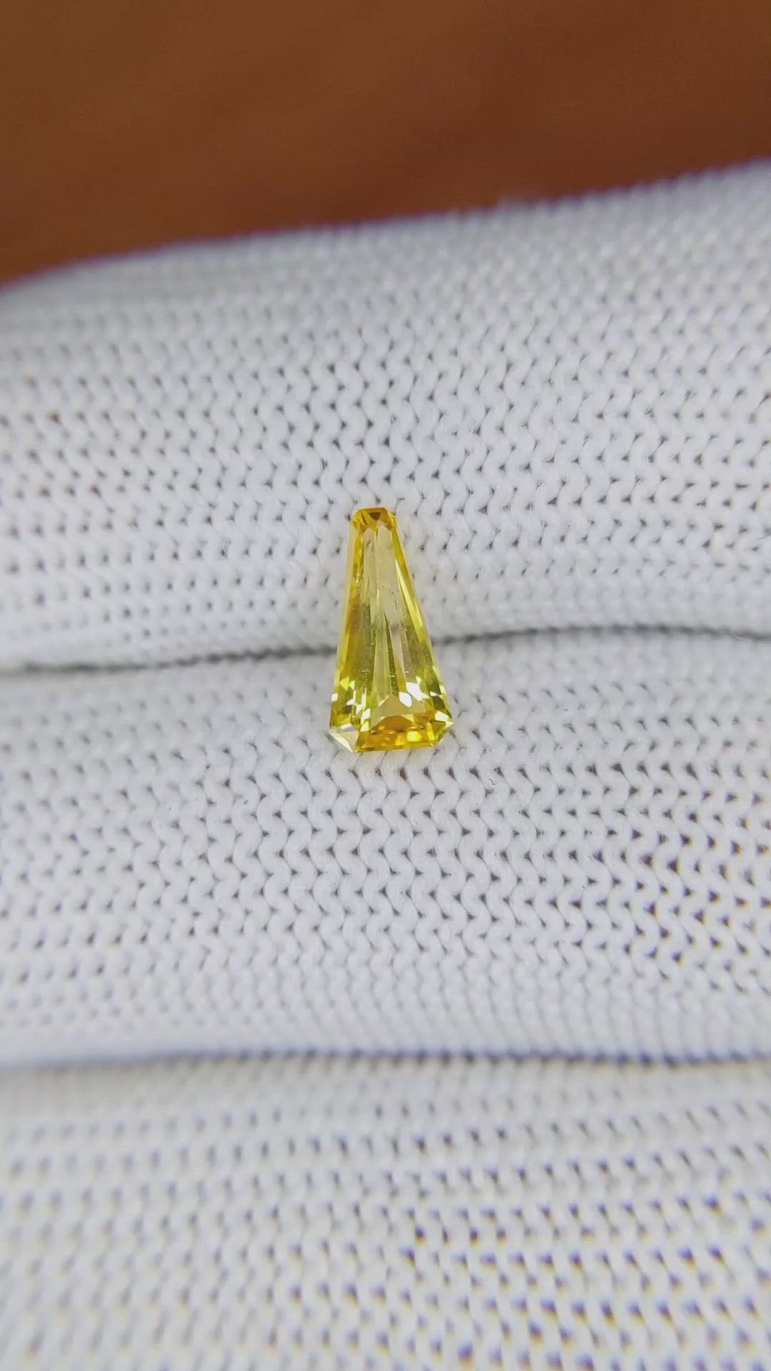 0.96 Ct. Yellow Sapphire from Ceylon (Sri Lanka) Size Video