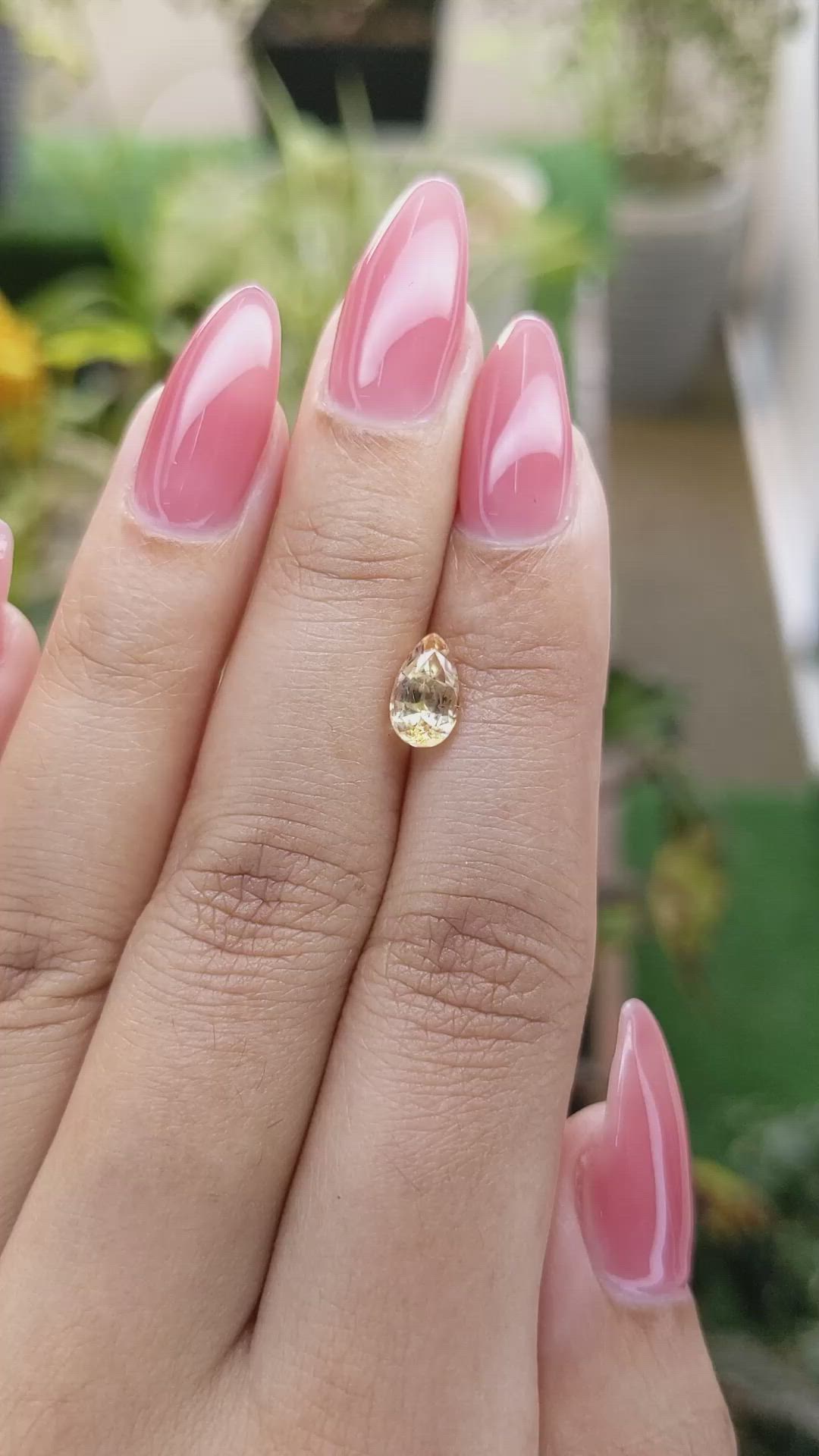 1.25 Ct. Peach Sapphire from Ceylon (Sri Lanka) Size Video