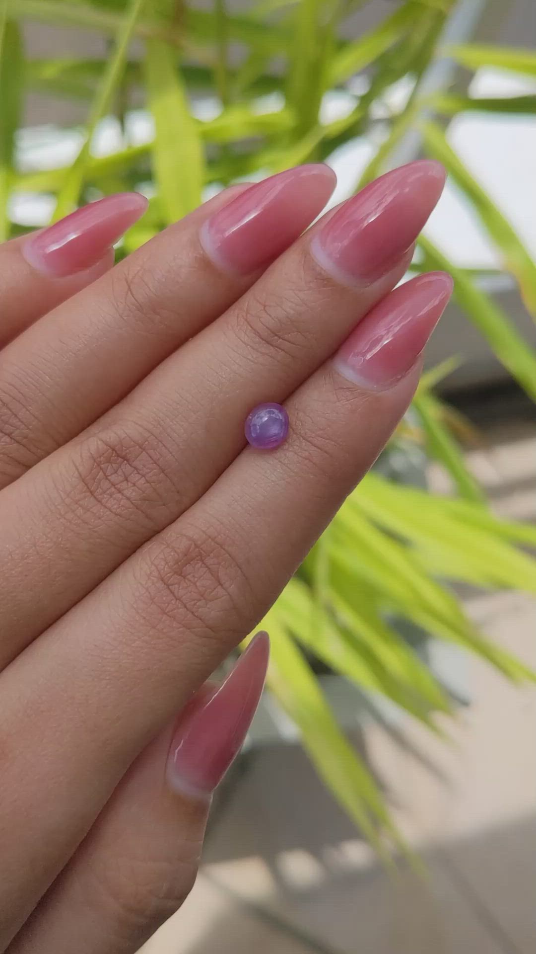1.53 Ct. Pinkish Purple Star Sapphire from Ceylon (Sri Lanka) Size Video