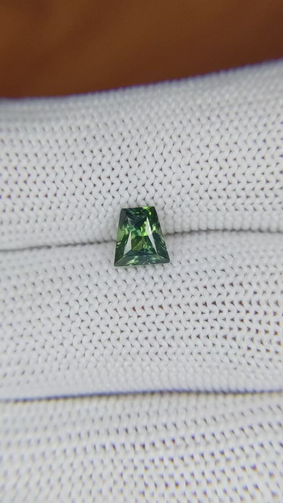 1.09 Ct. Green Sapphire from Madagascar Size Video