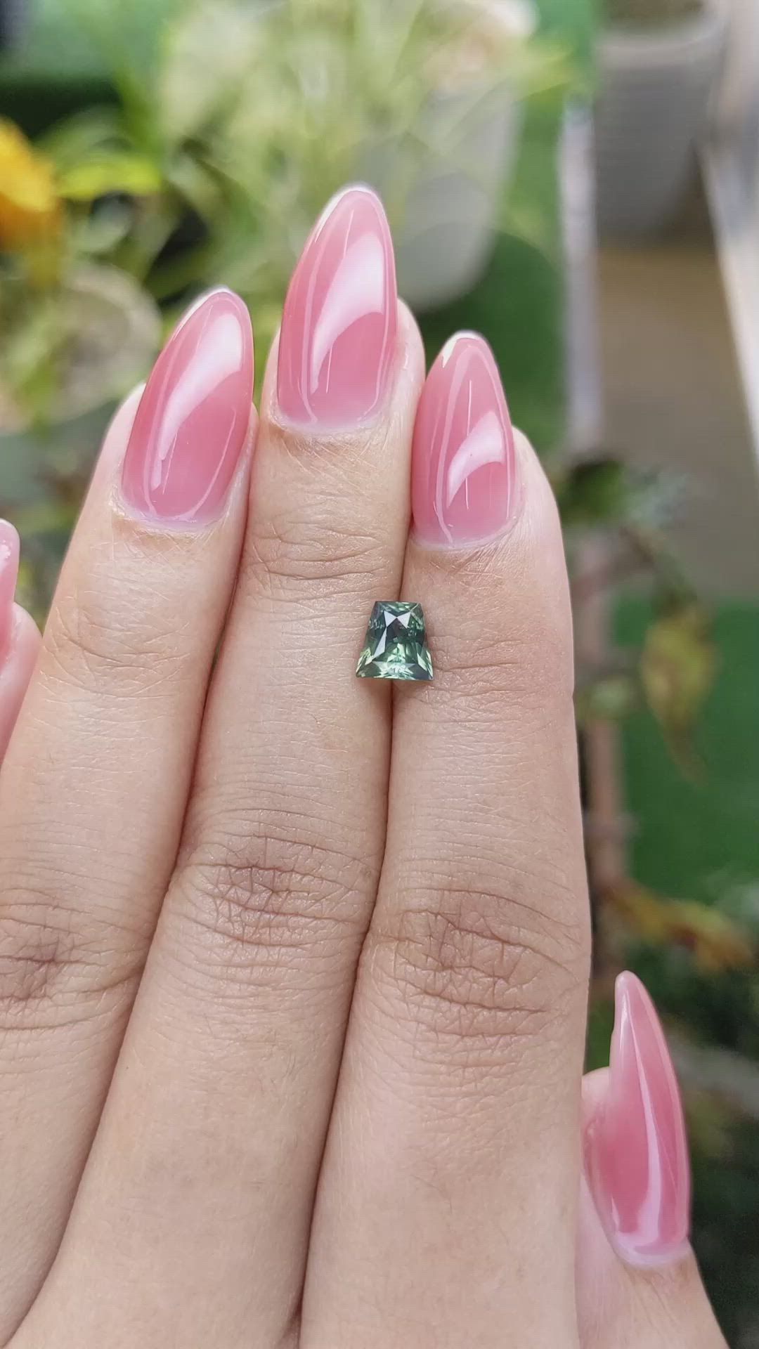 1.09 Ct. Green Sapphire from Madagascar Size Video