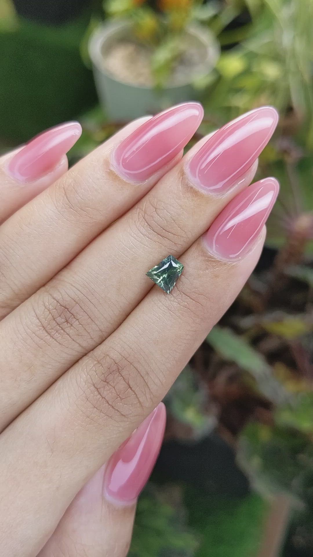 1.09 Ct. Green Sapphire from Madagascar Size Video