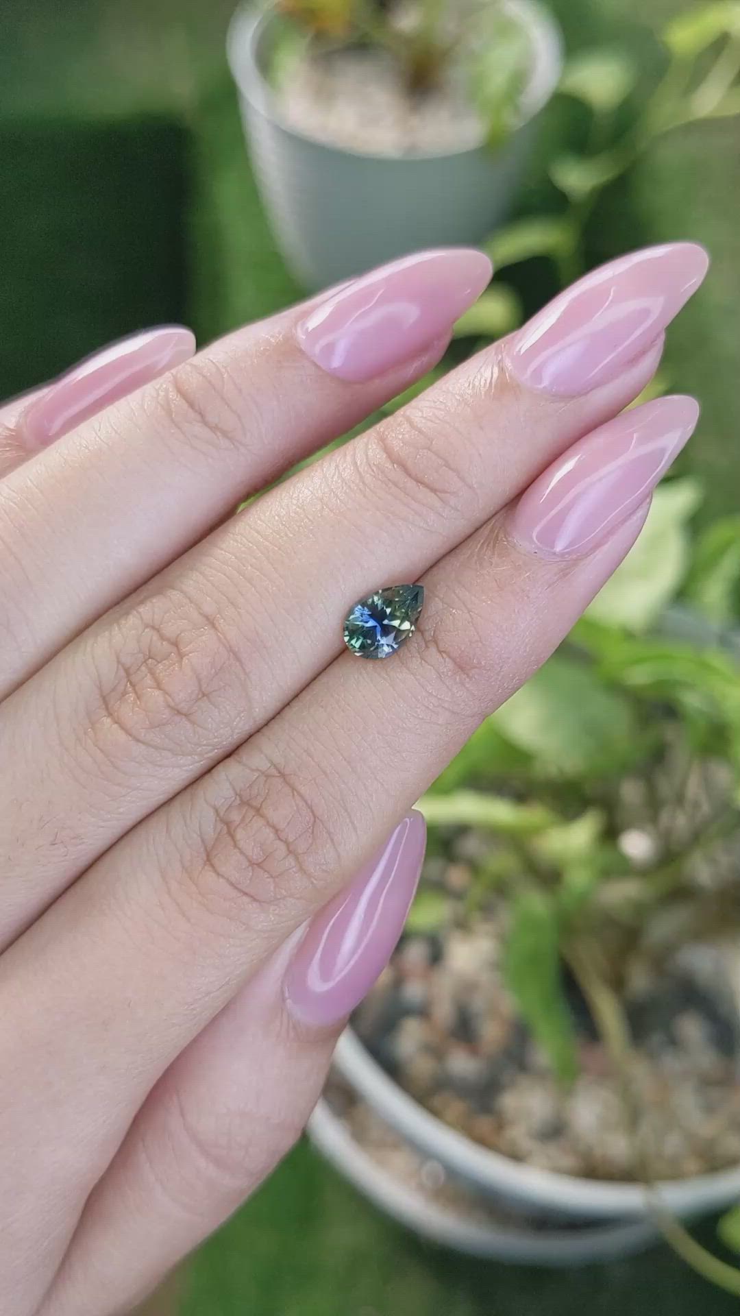 1.10 Ct. Bi Color Sapphire from Madagascar Size Video