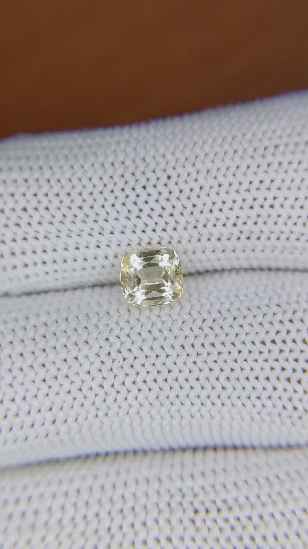 1.28 Ct. Yellow Sapphire from Ceylon (Sri Lanka) Size Video