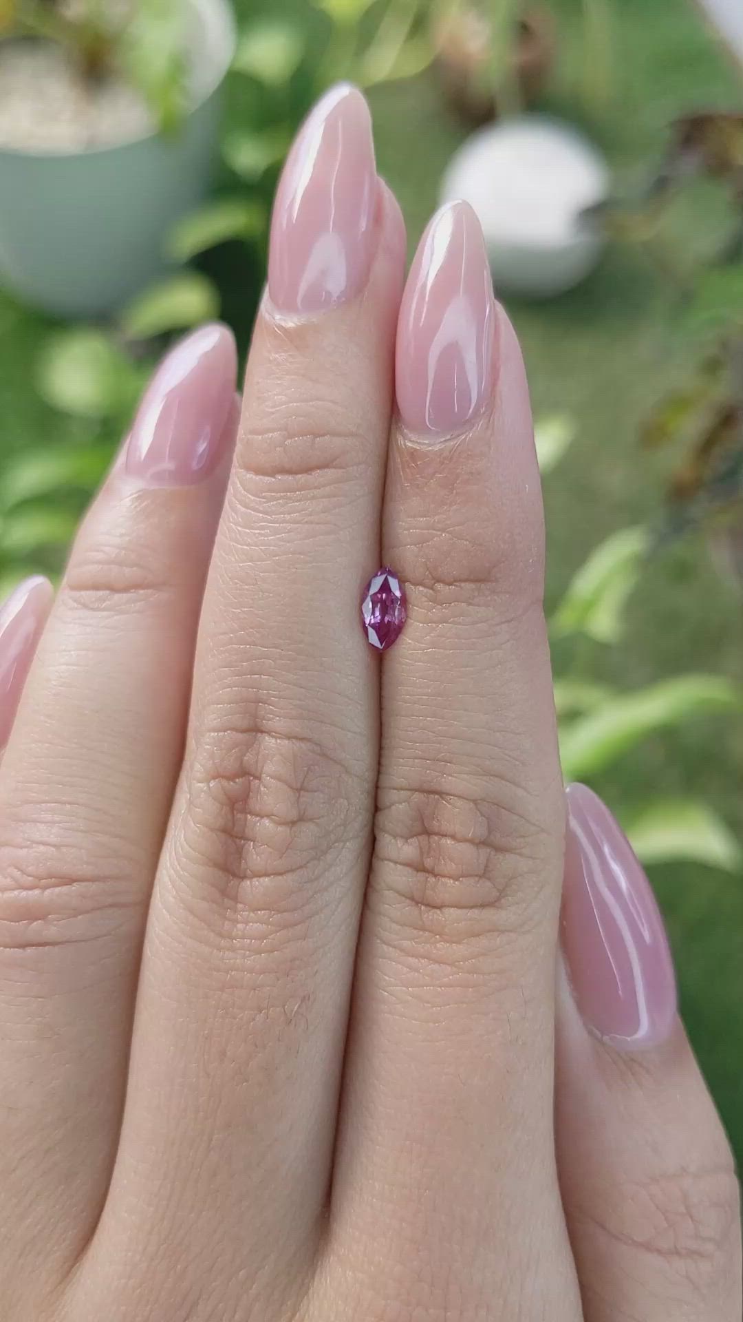 0.51 Ct. Purplish Pink Sapphire from Ceylon (Sri Lanka) Size Video