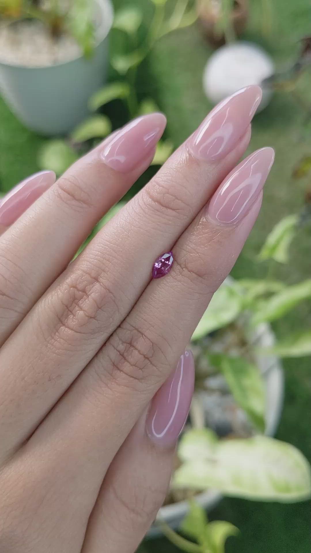 0.51 Ct. Purplish Pink Sapphire from Ceylon (Sri Lanka) Size Video