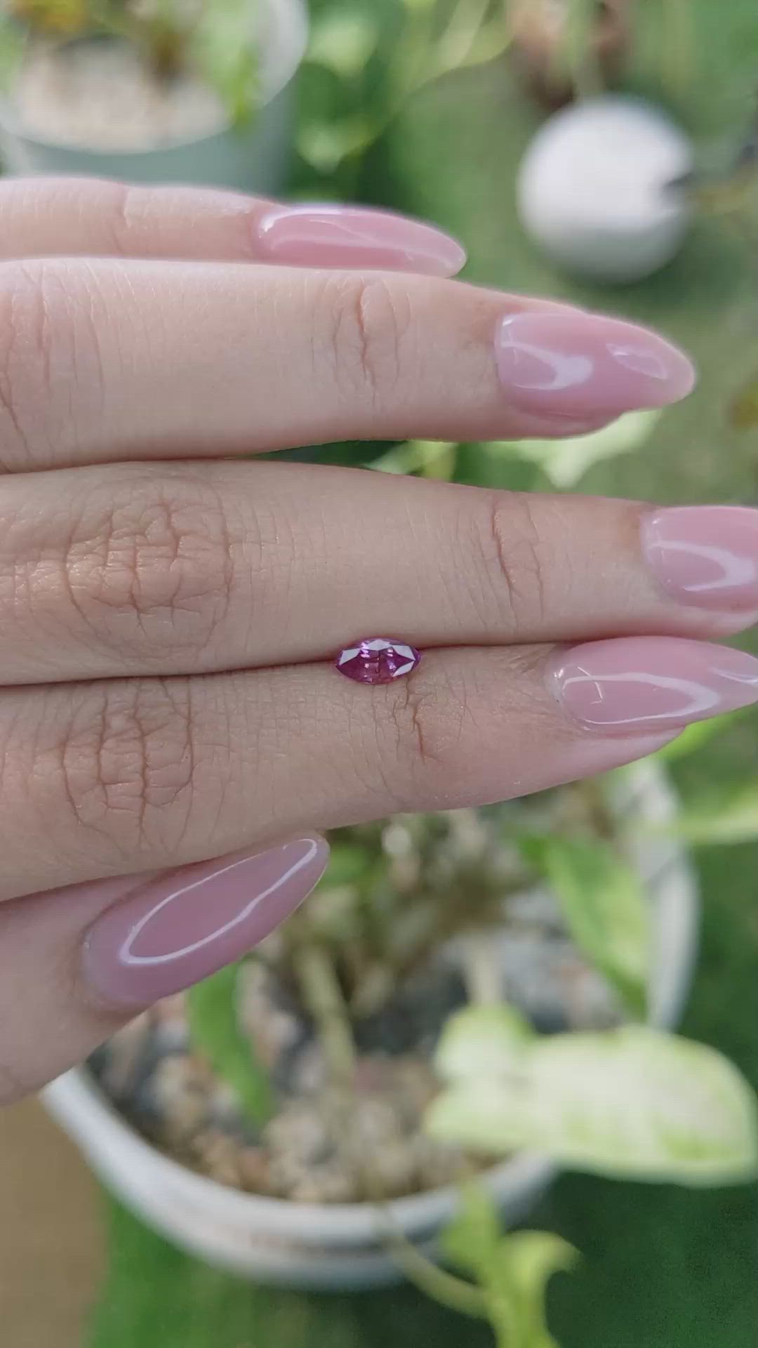 0.51 Ct. Purplish Pink Sapphire from Ceylon (Sri Lanka) Size Video