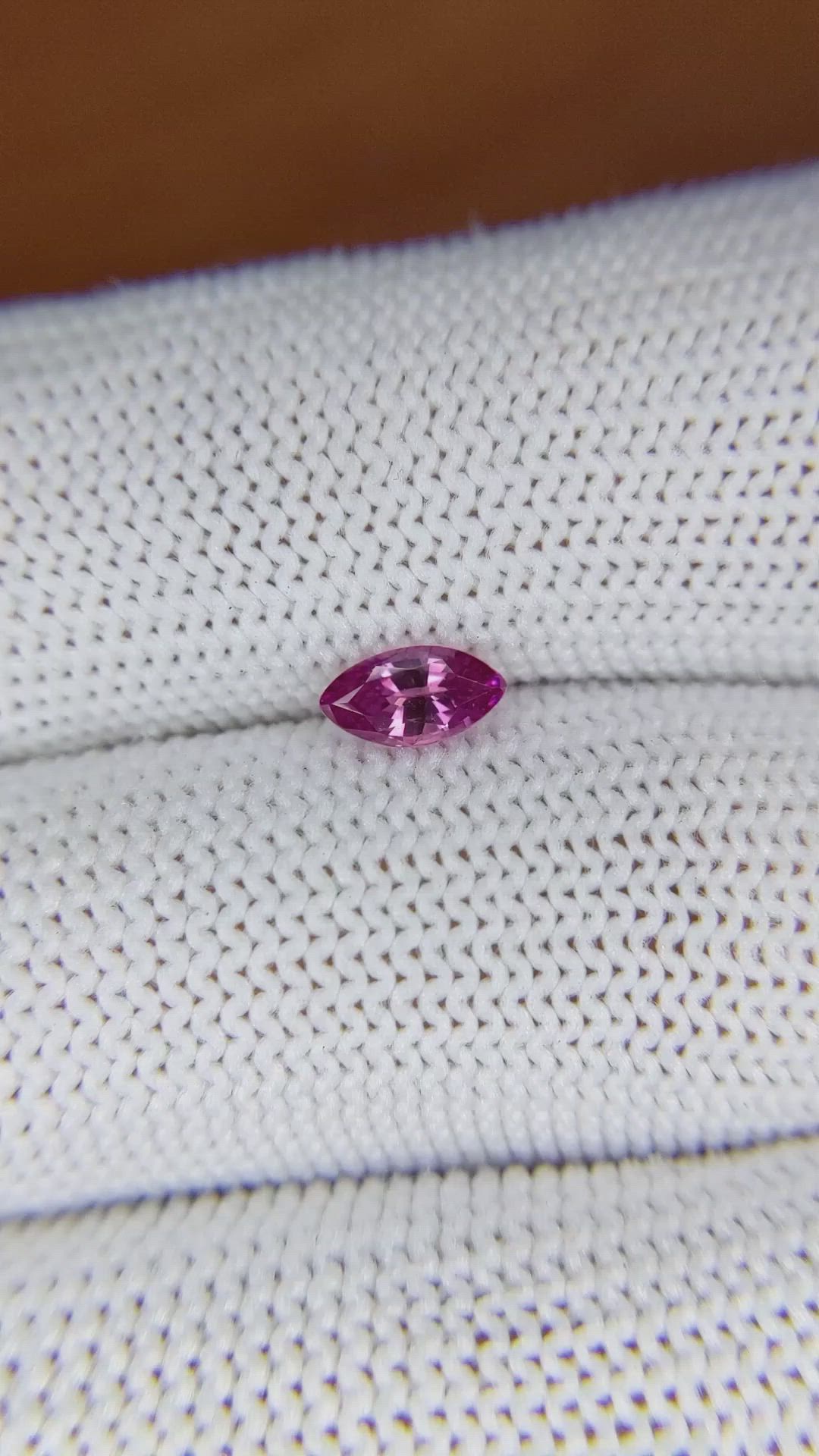 0.51 Ct. Purplish Pink Sapphire from Ceylon (Sri Lanka) Size Video