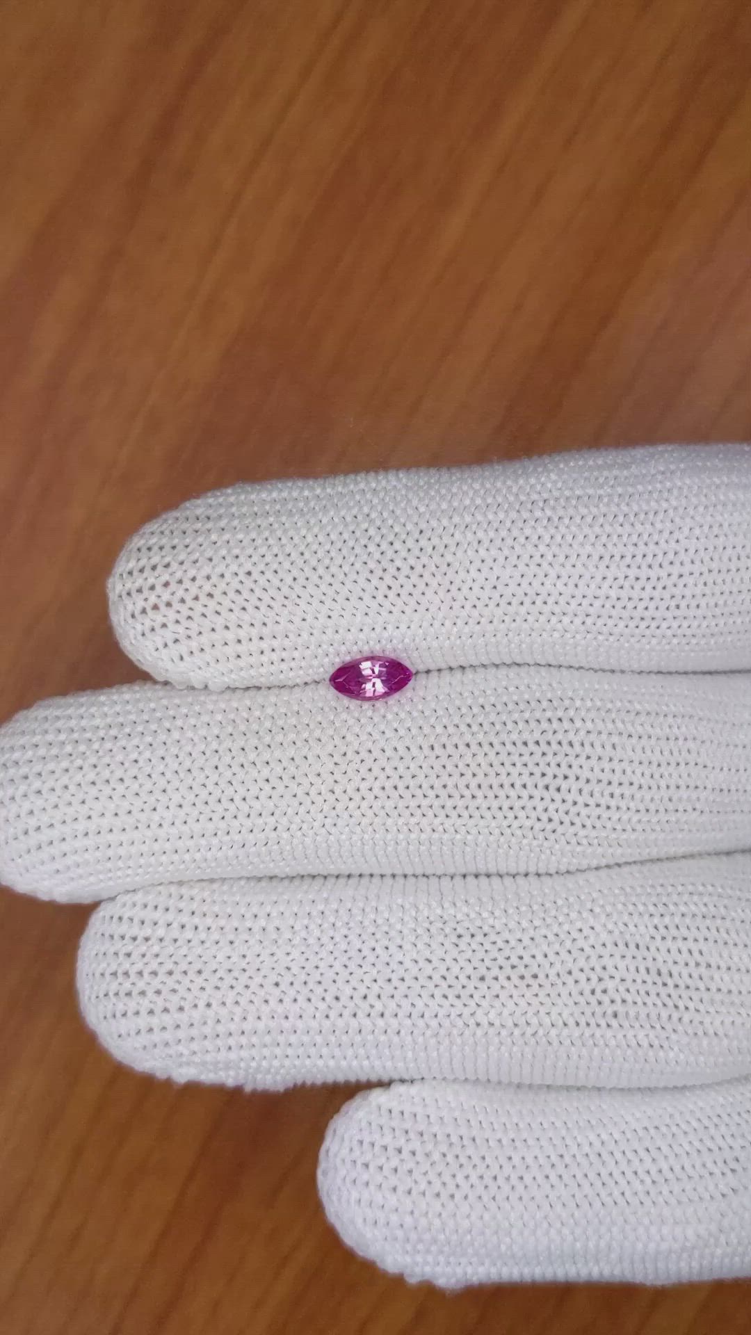 0.51 Ct. Purplish Pink Sapphire from Ceylon (Sri Lanka) Size Video
