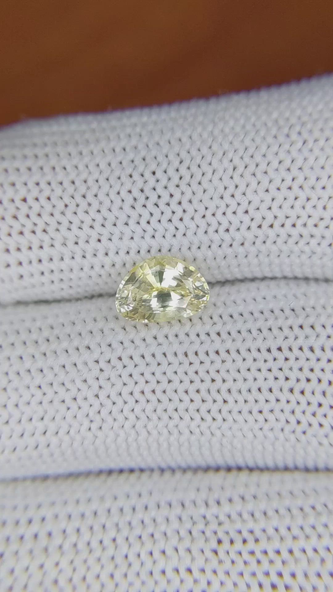 1.70 Ct. Yellow Sapphire from Ceylon (Sri Lanka) Size Video