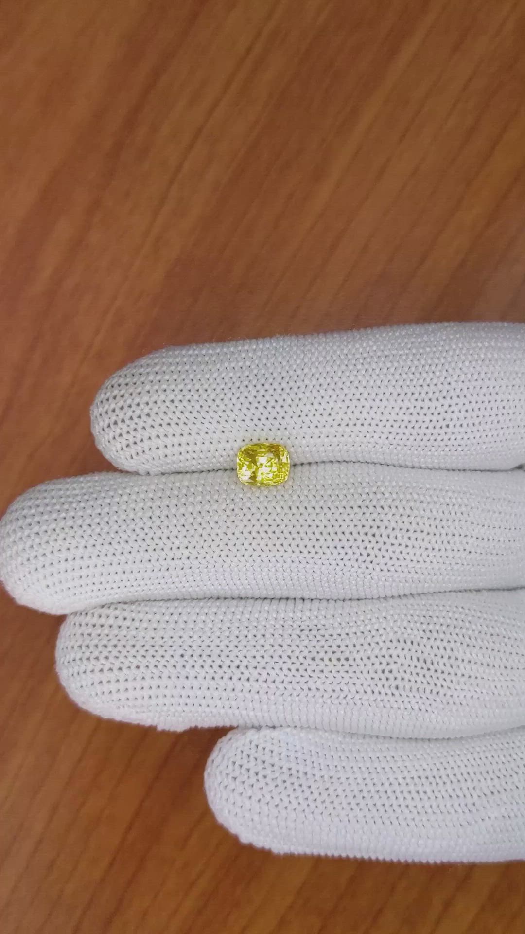 1.39 Ct. Yellow Sapphire from Ceylon (Sri Lanka) Size Video