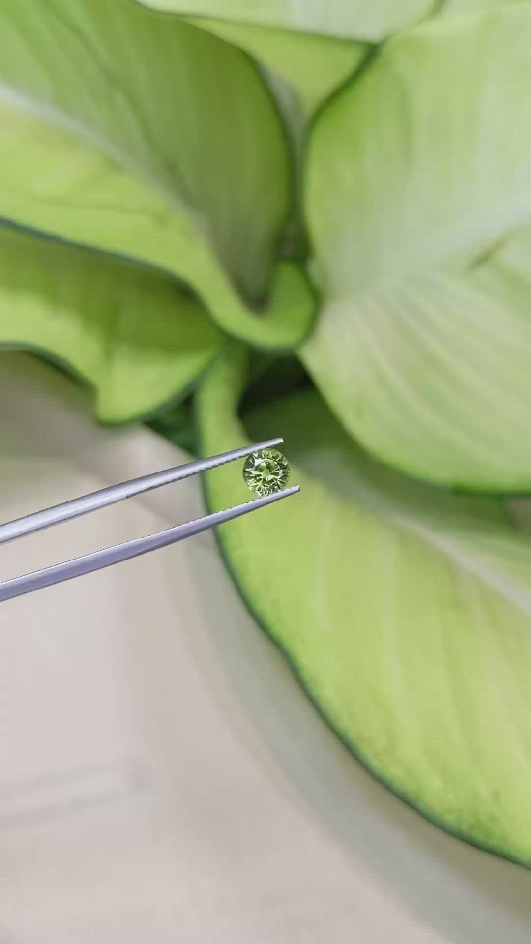 1.06 Ct. Yellowish Green Sapphire from Madagascar Size Video