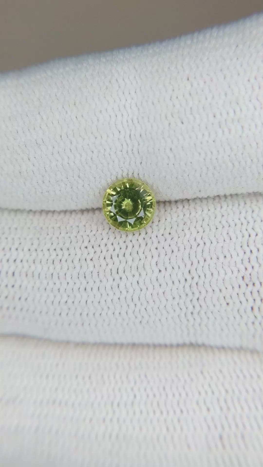 1.06 Ct. Yellowish Green Sapphire from Madagascar Size Video