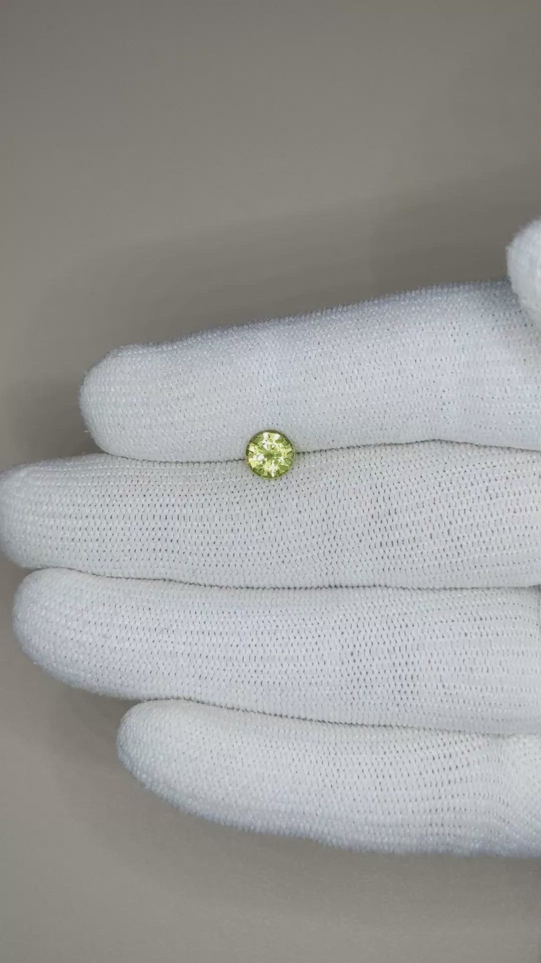 1.06 Ct. Yellowish Green Sapphire from Madagascar Size Video