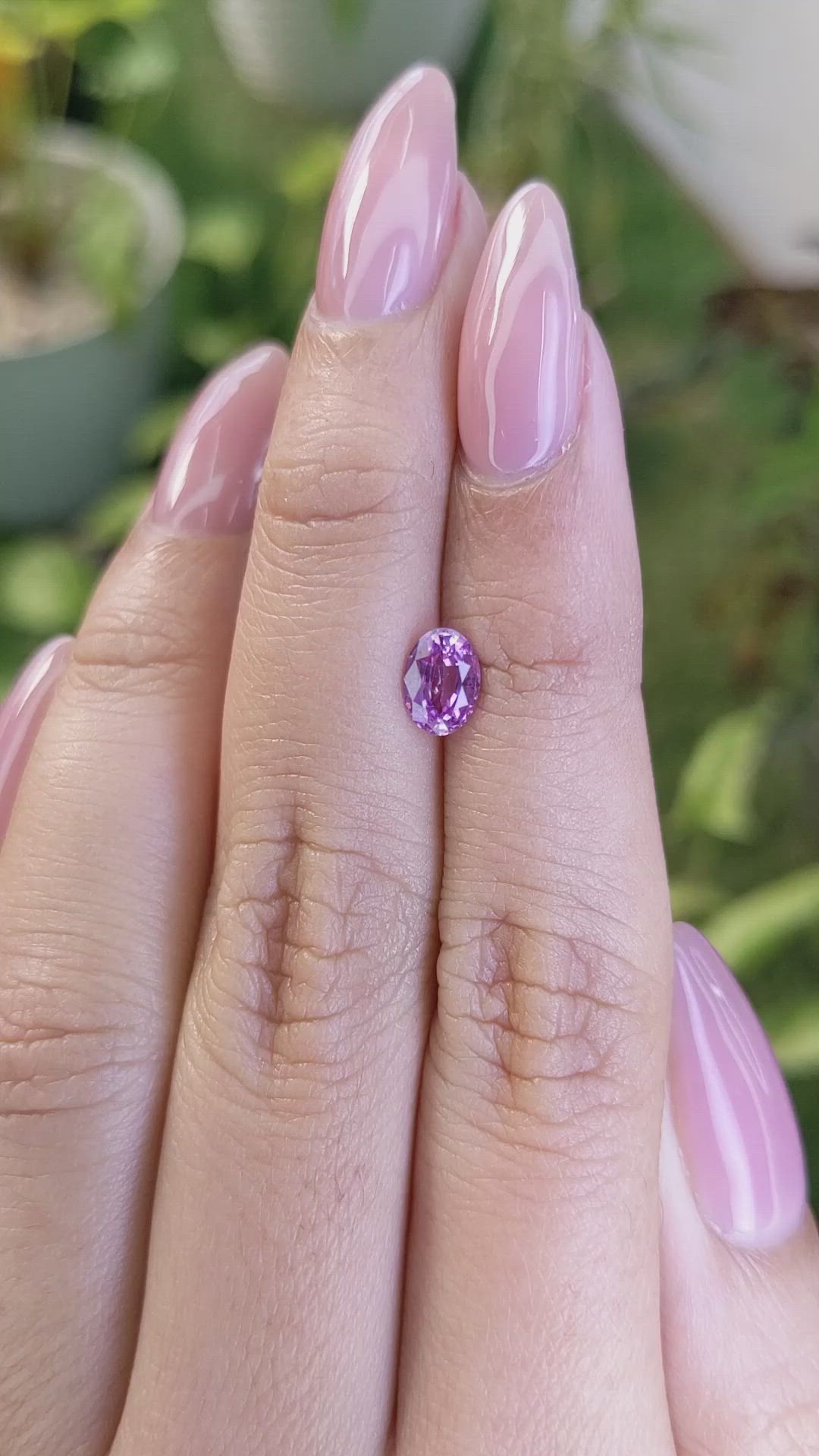 0.77 Ct. Pinkish Purple Sapphire from Ceylon (Sri Lanka) Size Video