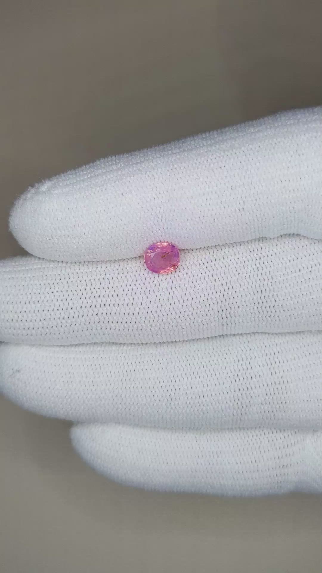 0.91 Ct. Padparadscha Sapphire from Ceylon (Sri Lanka) Size Video
