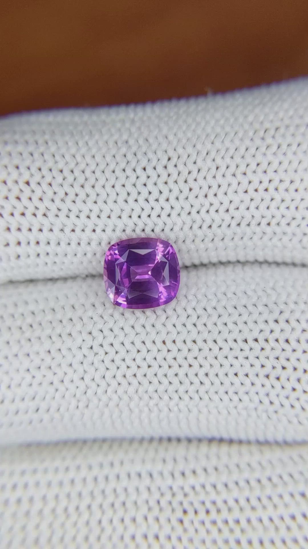 1.65 Ct. Pinkish Purple Sapphire from Ceylon (Sri Lanka) Size Video