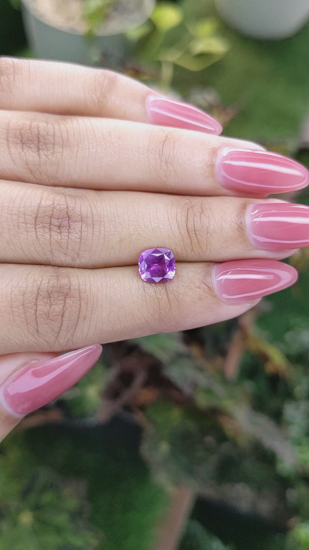 1.65 Ct. Pinkish Purple Sapphire from Ceylon (Sri Lanka) Size Video