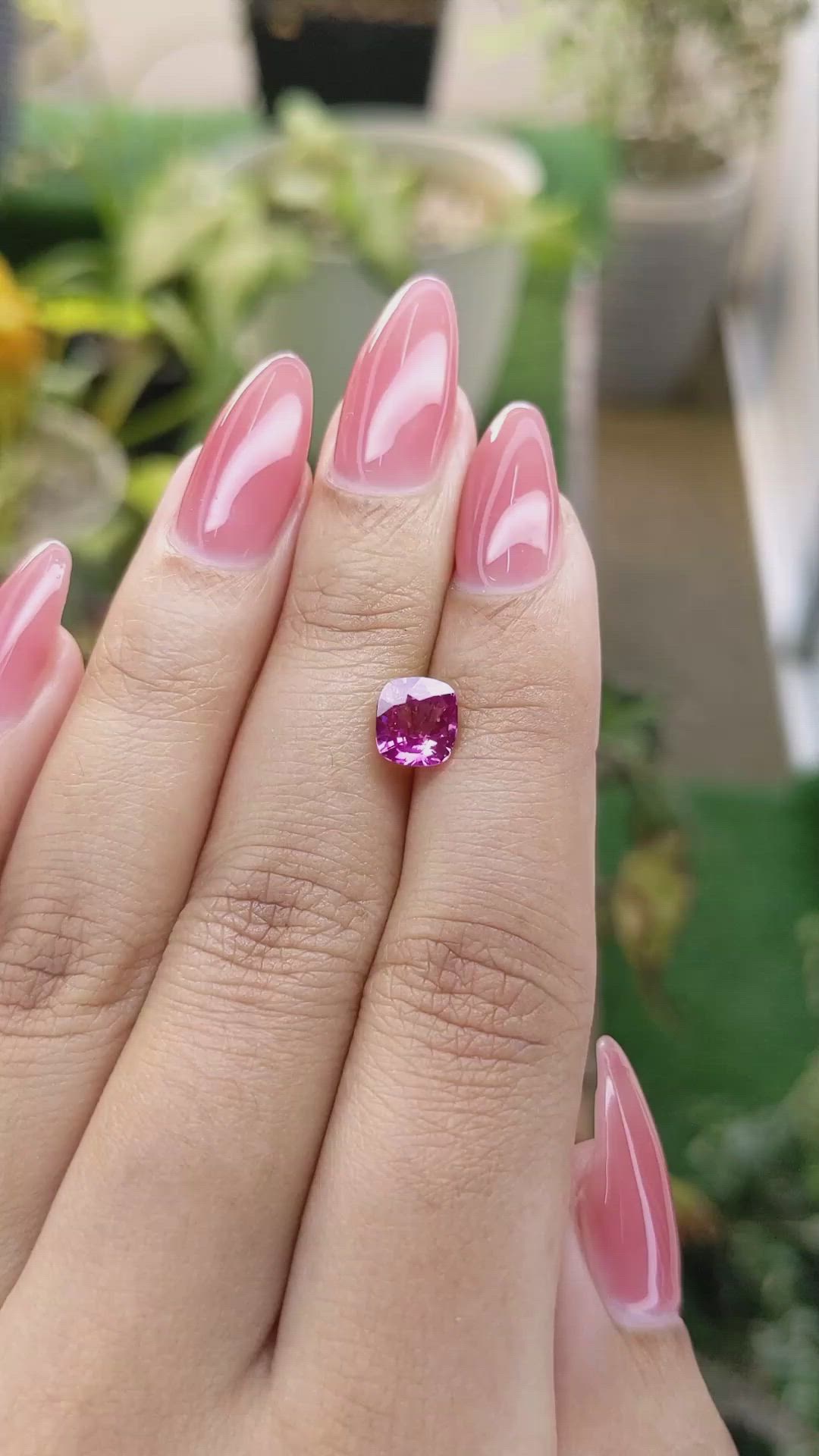 1.56 Ct. Purplish Pink Sapphire from Ceylon (Sri Lanka) Size Video