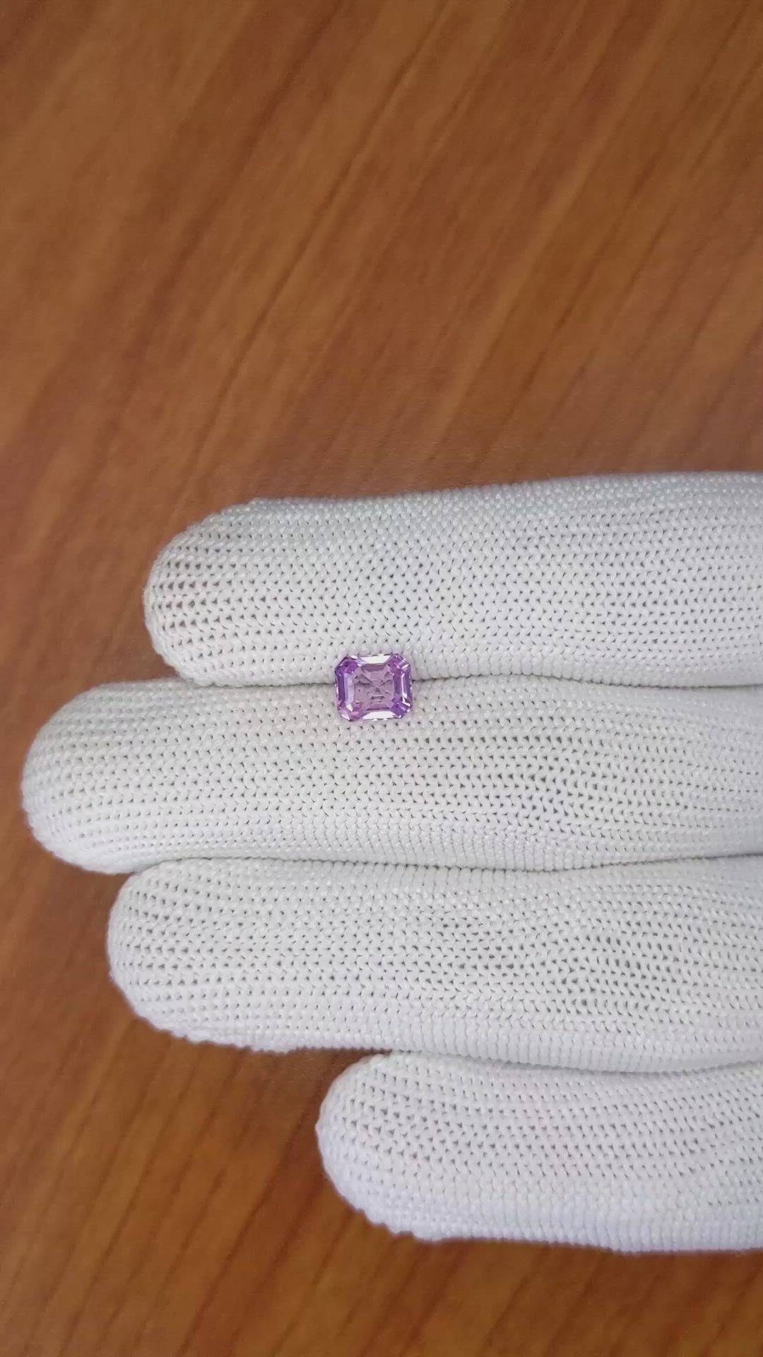 1.34 Ct. Pinkish Purple Sapphire from Ceylon (Sri Lanka) Size Video