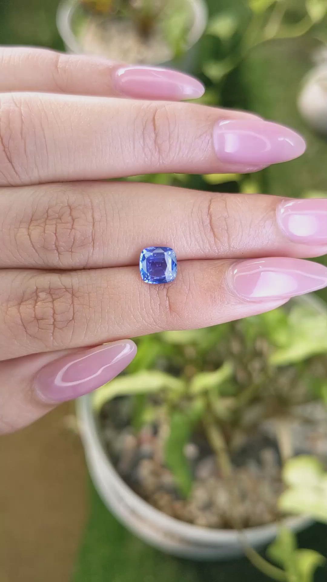 1.48 Ct. Blue Sapphire from Ceylon (Sri Lanka) Size Video