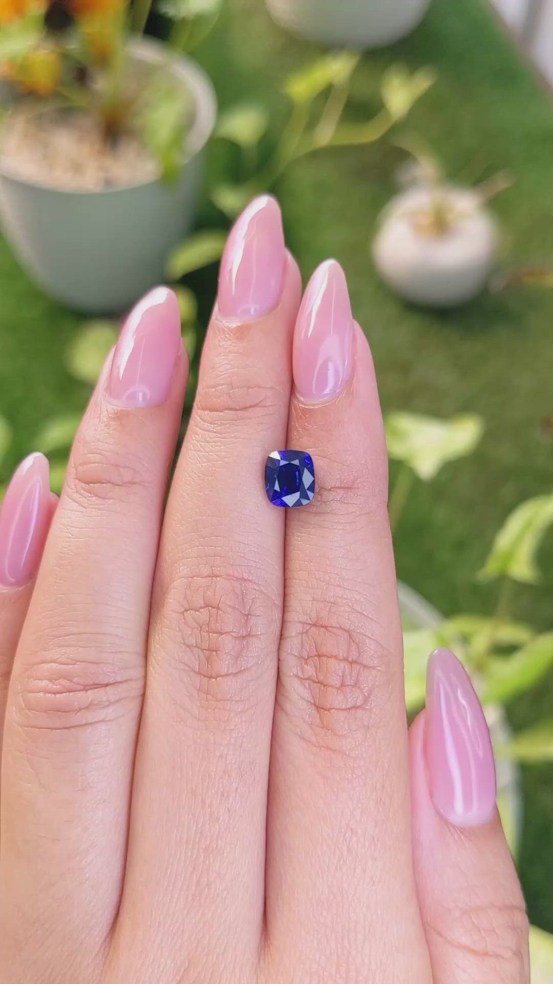 2.06 Ct. Blue Sapphire from Ceylon (Sri Lanka) Size Video