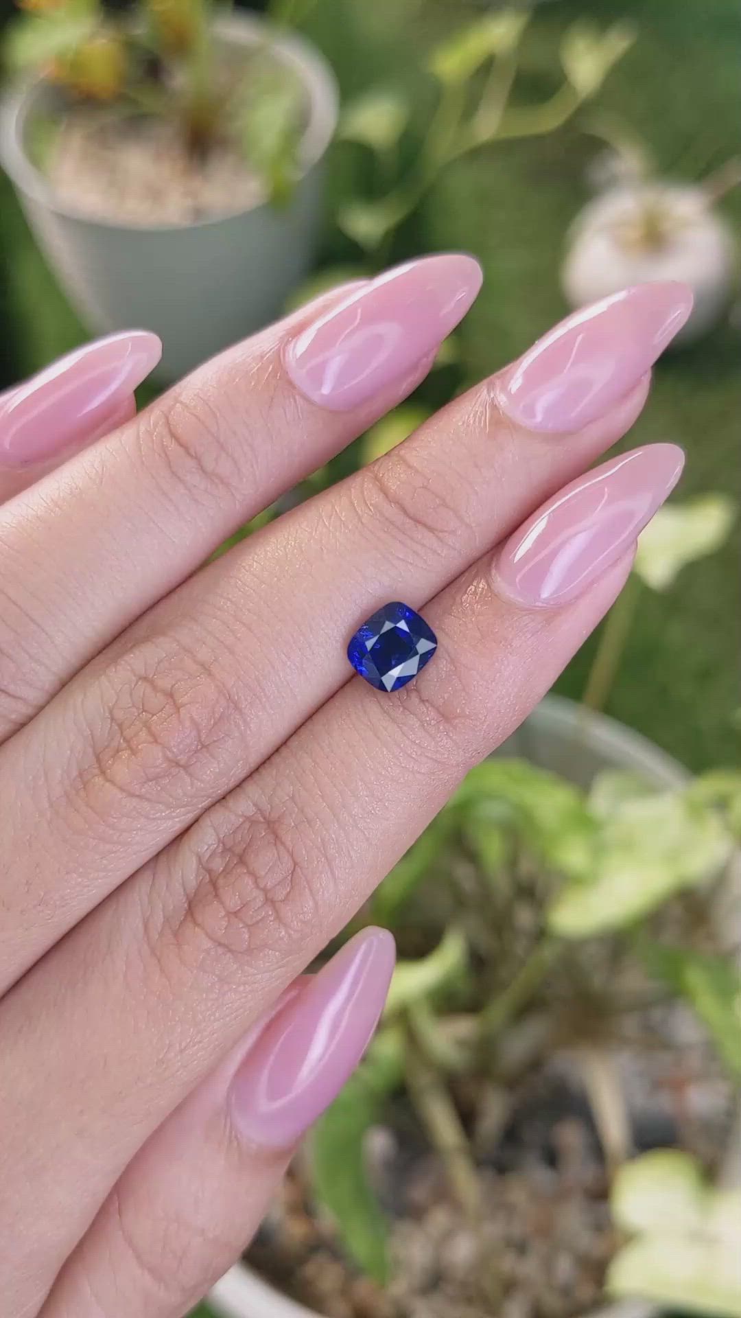 2.06 Ct. Blue Sapphire from Ceylon (Sri Lanka) Size Video