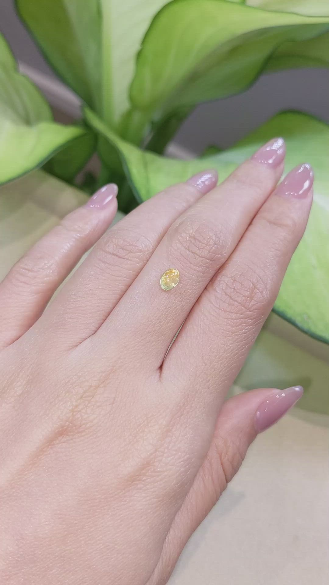 0.90 Ct. Yellow Cabochon Sapphire from Ceylon (Sri Lanka) Size Video